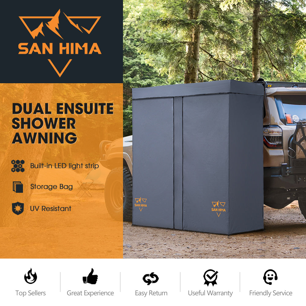 San Hima Dual Shower Awning Instant Ensuite Tent Fold-Out Camping Change Room - Sunyee
