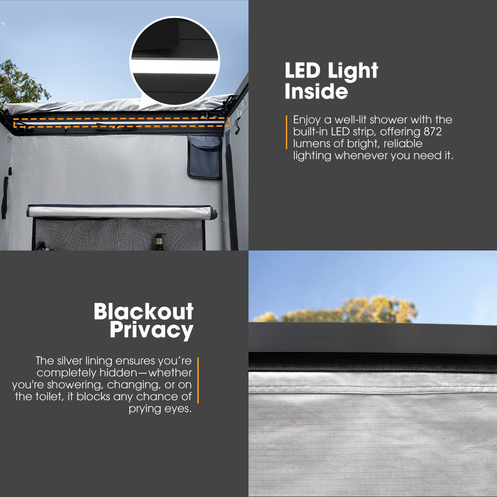 San Hima Dual Shower Awning Instant Ensuite Tent Fold-Out Camping Change Room - Sunyee