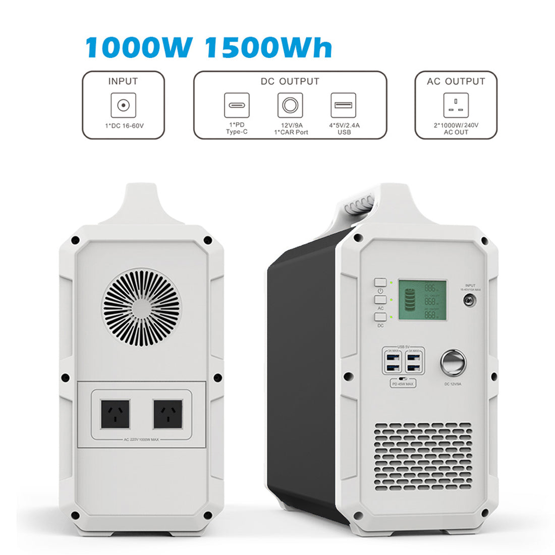 BLUETTI EB150 1500Wh/1000W Portable Power Station Blue - Sunyee