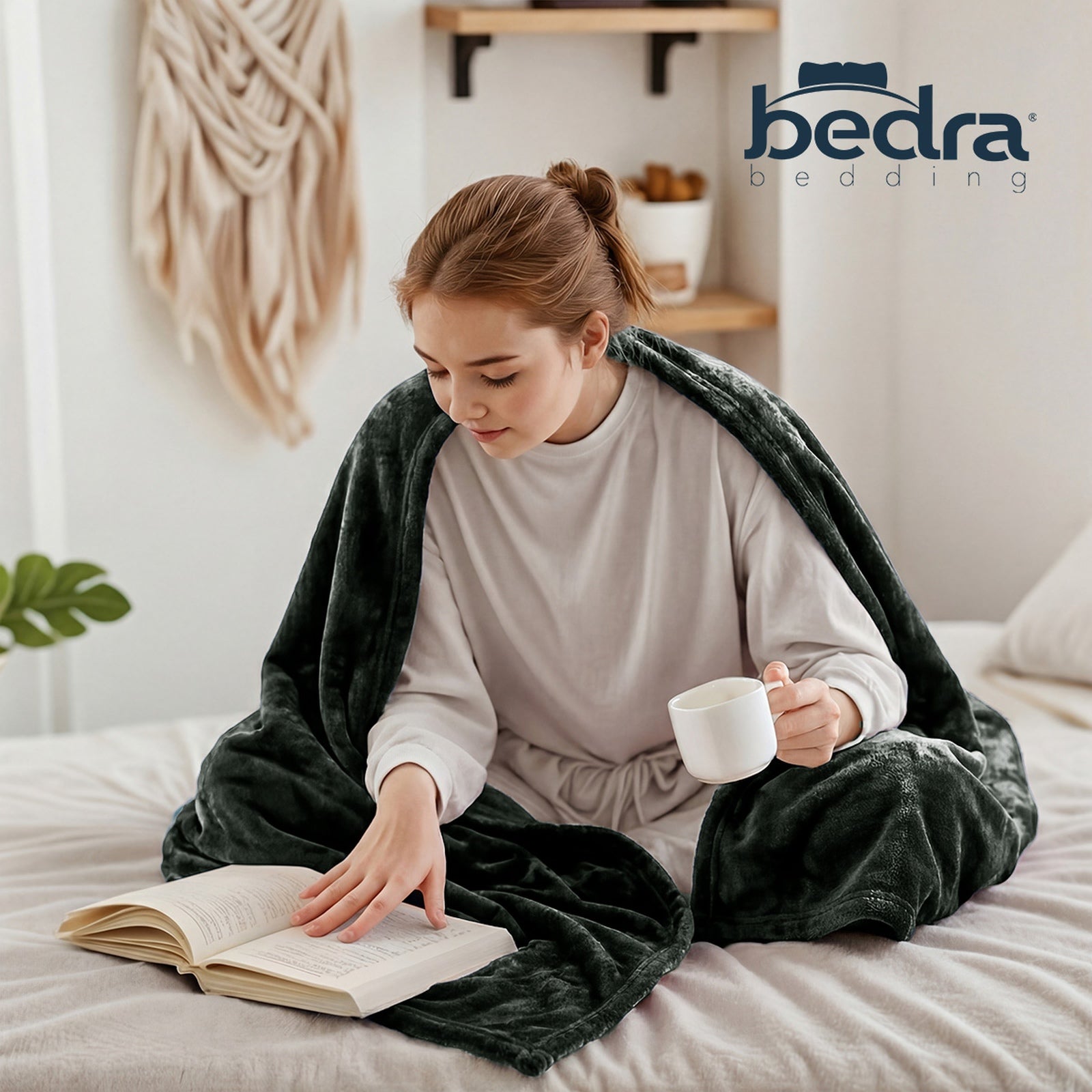 Bedra Electric Throw Rug Washable Heated Blanket Flannel Winter Warm Charcoal - Sunyee