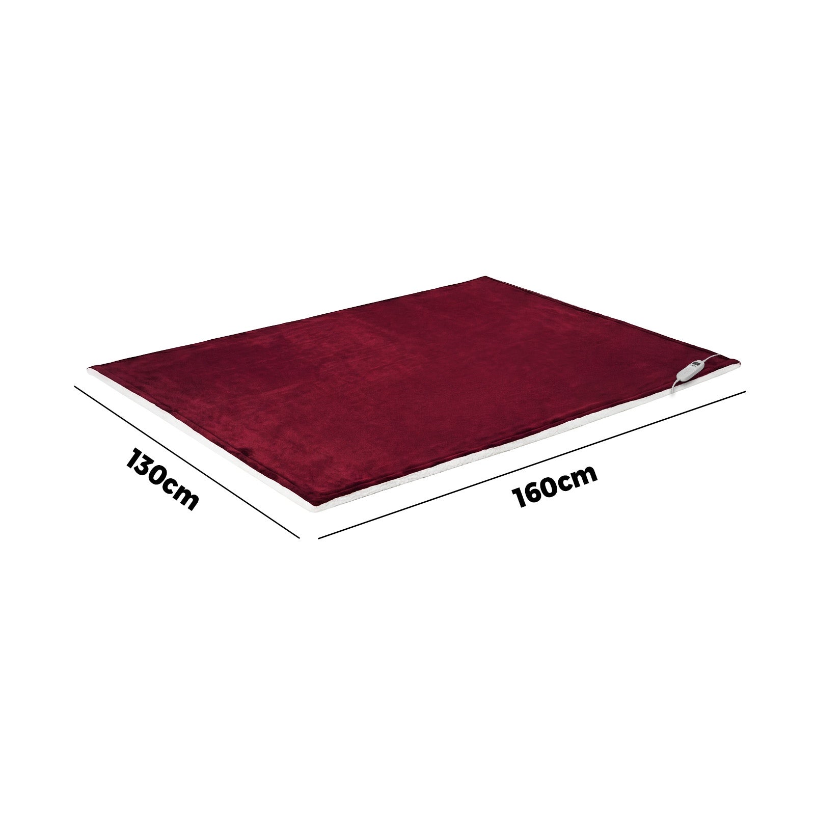 Bedra Electric Throw Rug Dual Side Heated Blanket Flannel&Sherpa Burgundy - Sunyee