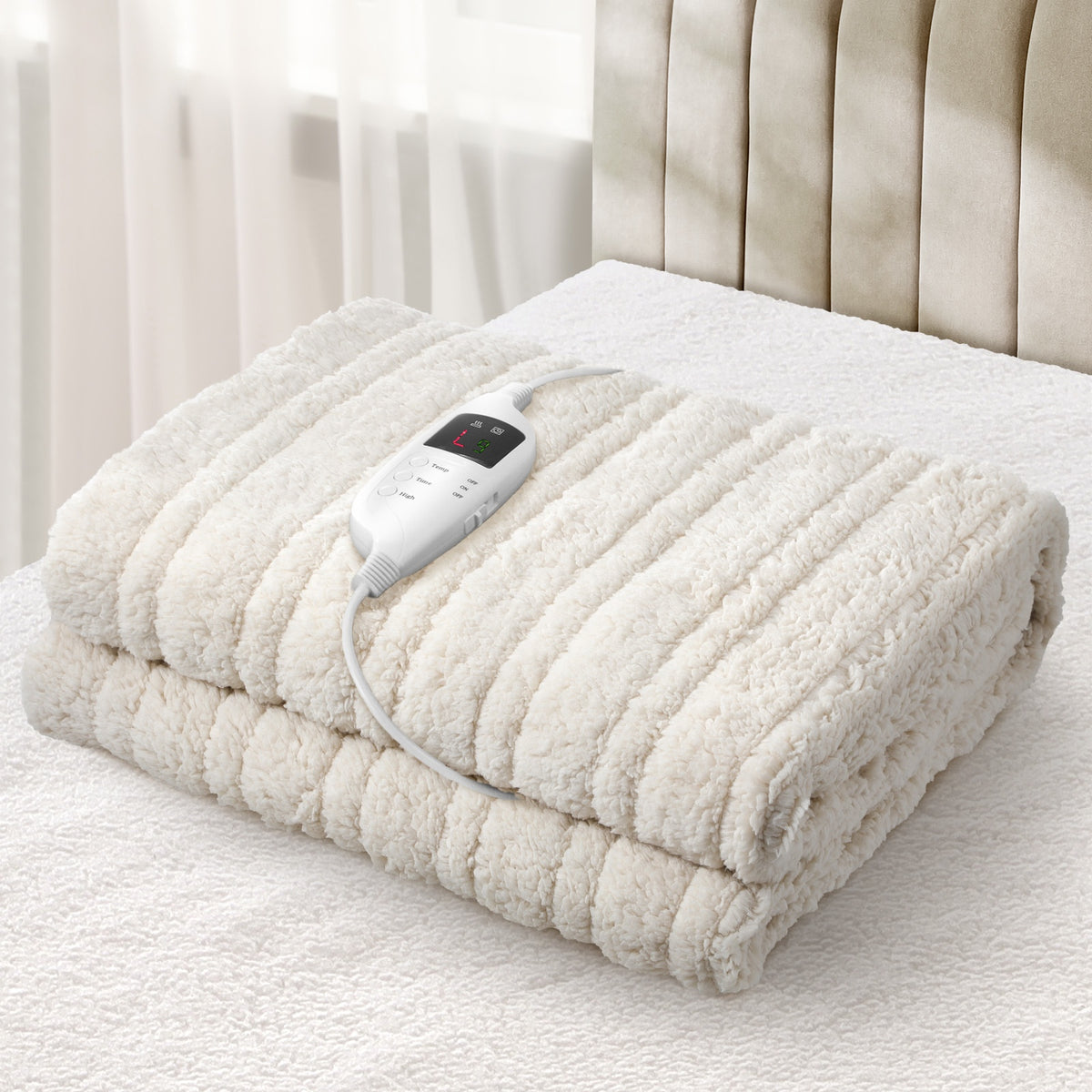 Bedra Electric Throw Rug Heated Blanket Washable Sherpa Flannel Winter Warming - Sunyee