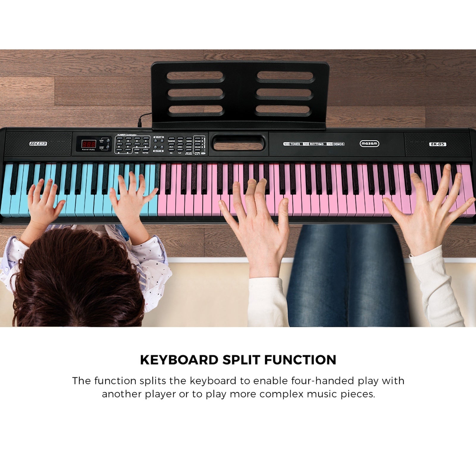 Mazam 88 Keys Electronic Piano Keyboard Portable Lighted Electric Keyboards - Sunyee