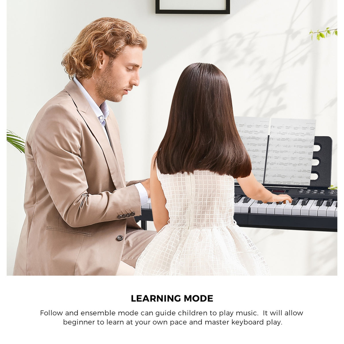 Mazam 61‑Key Foldable Electronic Piano Keyboard Portable Microphone for Beginner