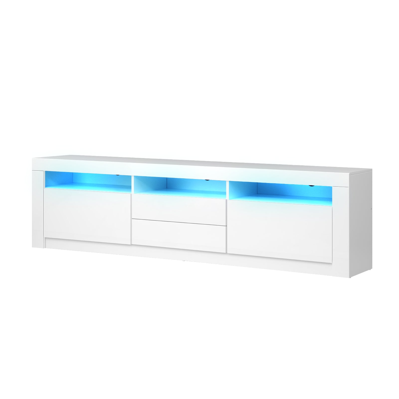 Oikiture TV Cabinet Entertainment Unit Stand LED RGB Gloss Storage Furniture - Sunyee