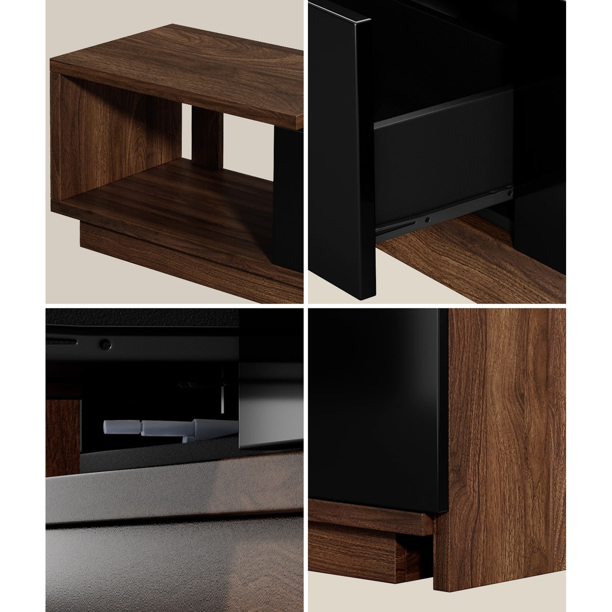 Oikiture 160-211cm Extendable TV Cabinet Entertainment Unit Stand 3 Drawers