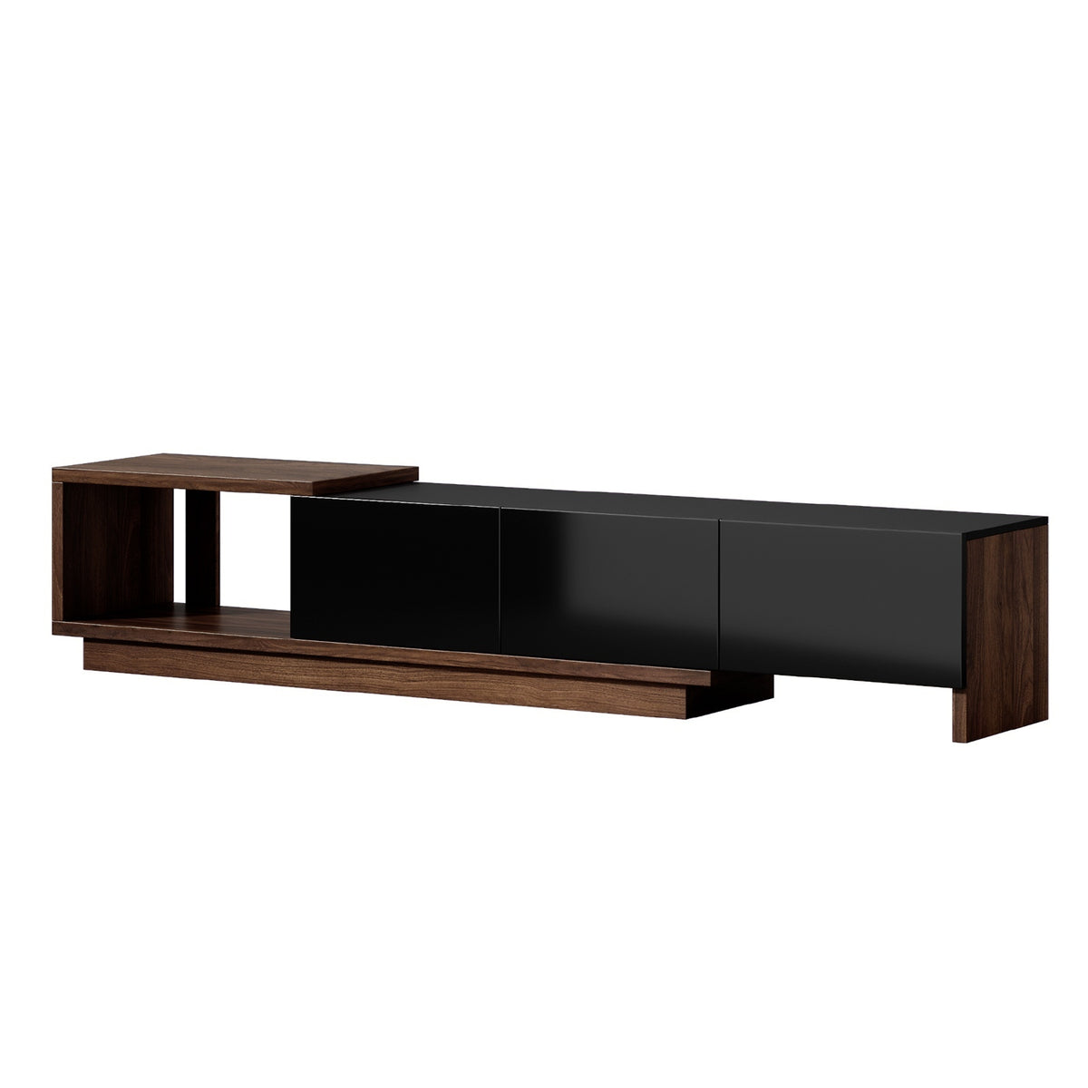 Oikiture 160-211cm Extendable TV Cabinet Entertainment Unit Stand 3 Drawers