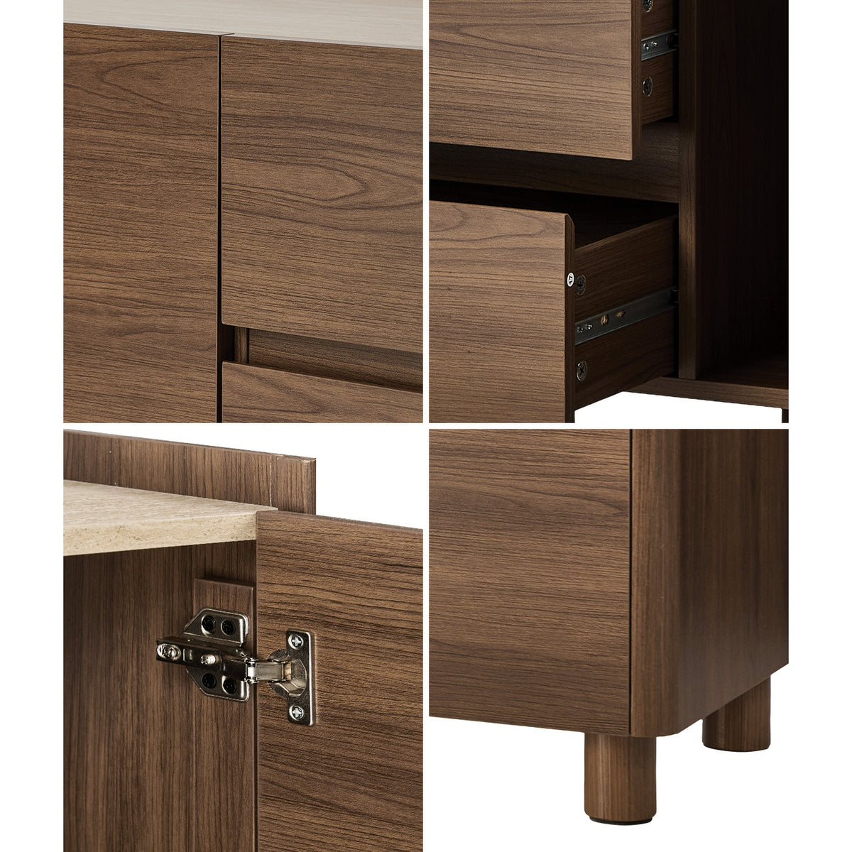 Oikiture 160cm TV Cabinet Entertainment Unit Stand Storage 2 Door 2 Drawer - Sunyee
