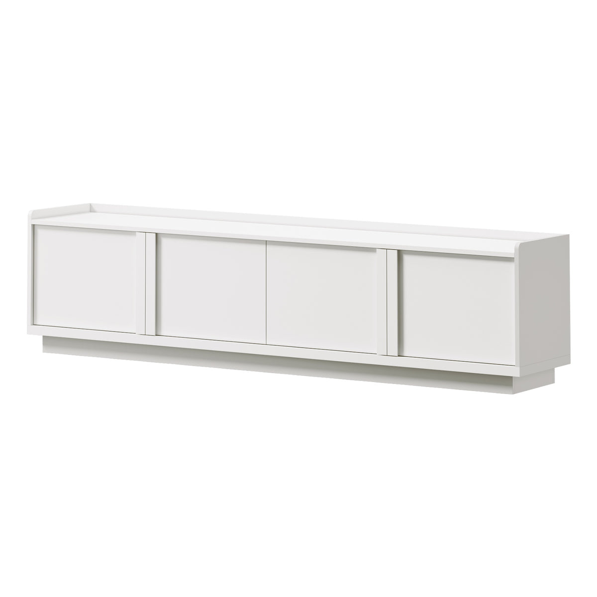 Oikiture 4 Door TV Cabinet 180cm Entertainment Unit Stand Storage Shelf White