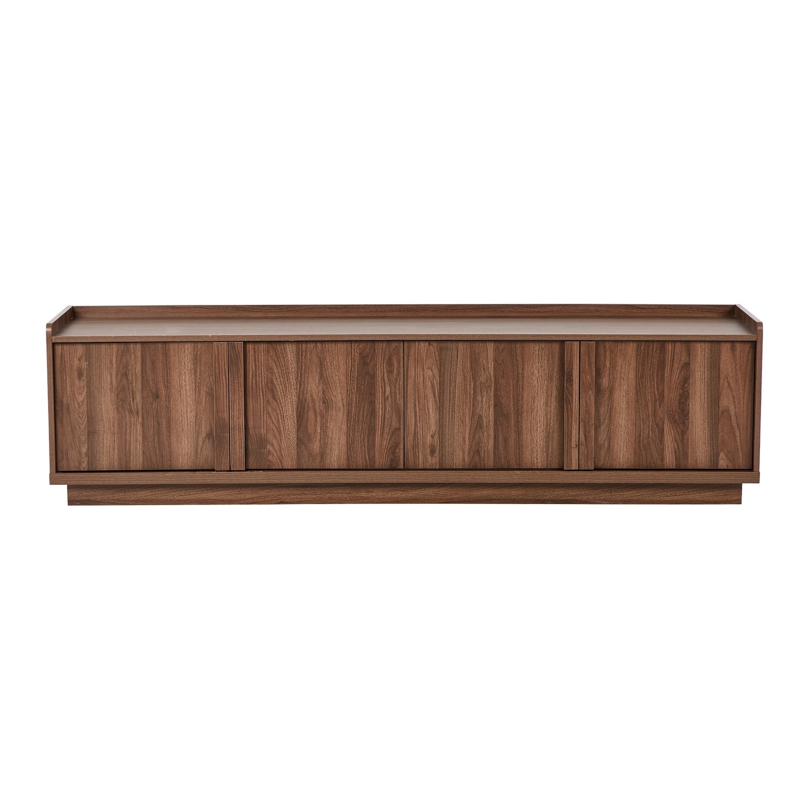Oikiture 4 Door TV Cabinet 180cm Entertainment Unit Stand Storage Shelf Walnut