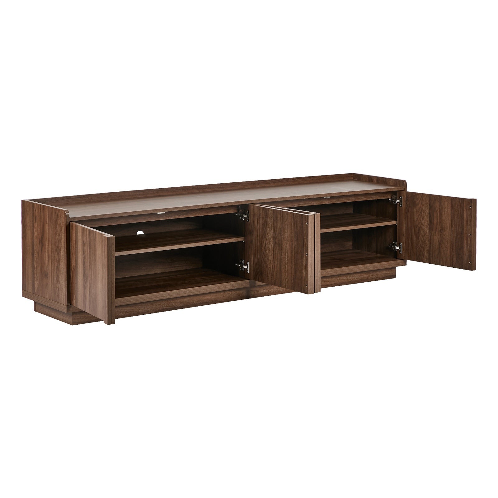 Oikiture 4 Door TV Cabinet 180cm Entertainment Unit Stand Storage Shelf Walnut
