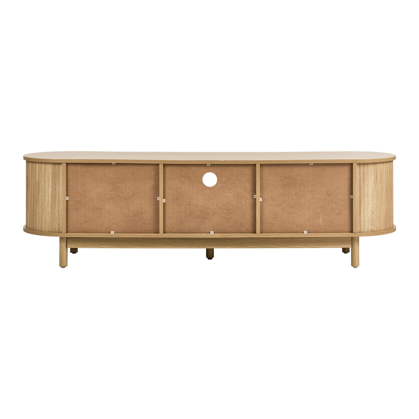 Oikiture TV Cabinet Entertainment Unit Stand 160cm Wooden Storage Shelf Natural