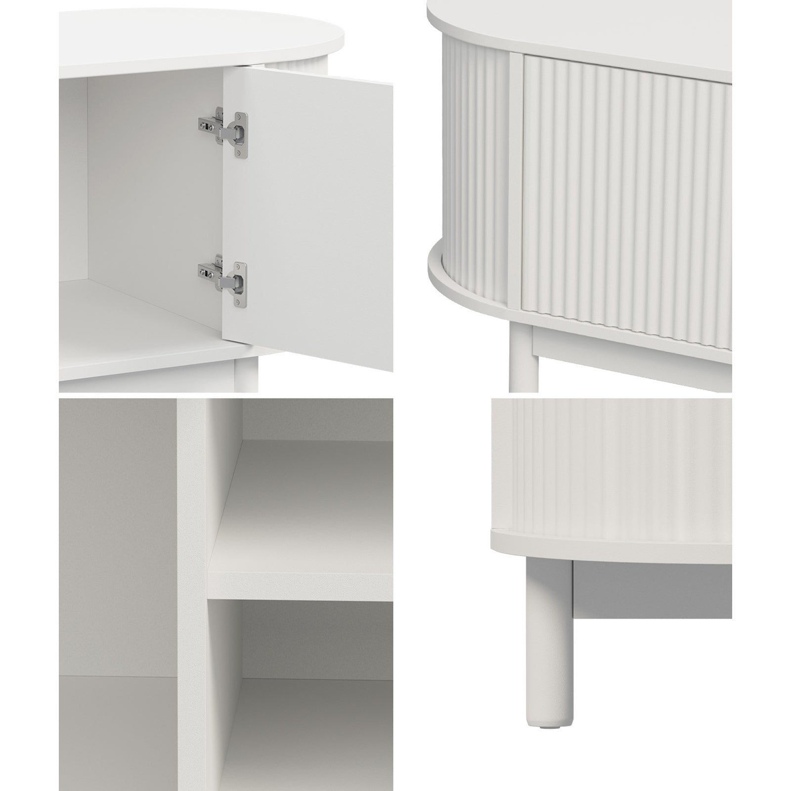 Oikiture TV Cabinet Entertainment Unit Stand 160cm Wooden Storage Shelf White