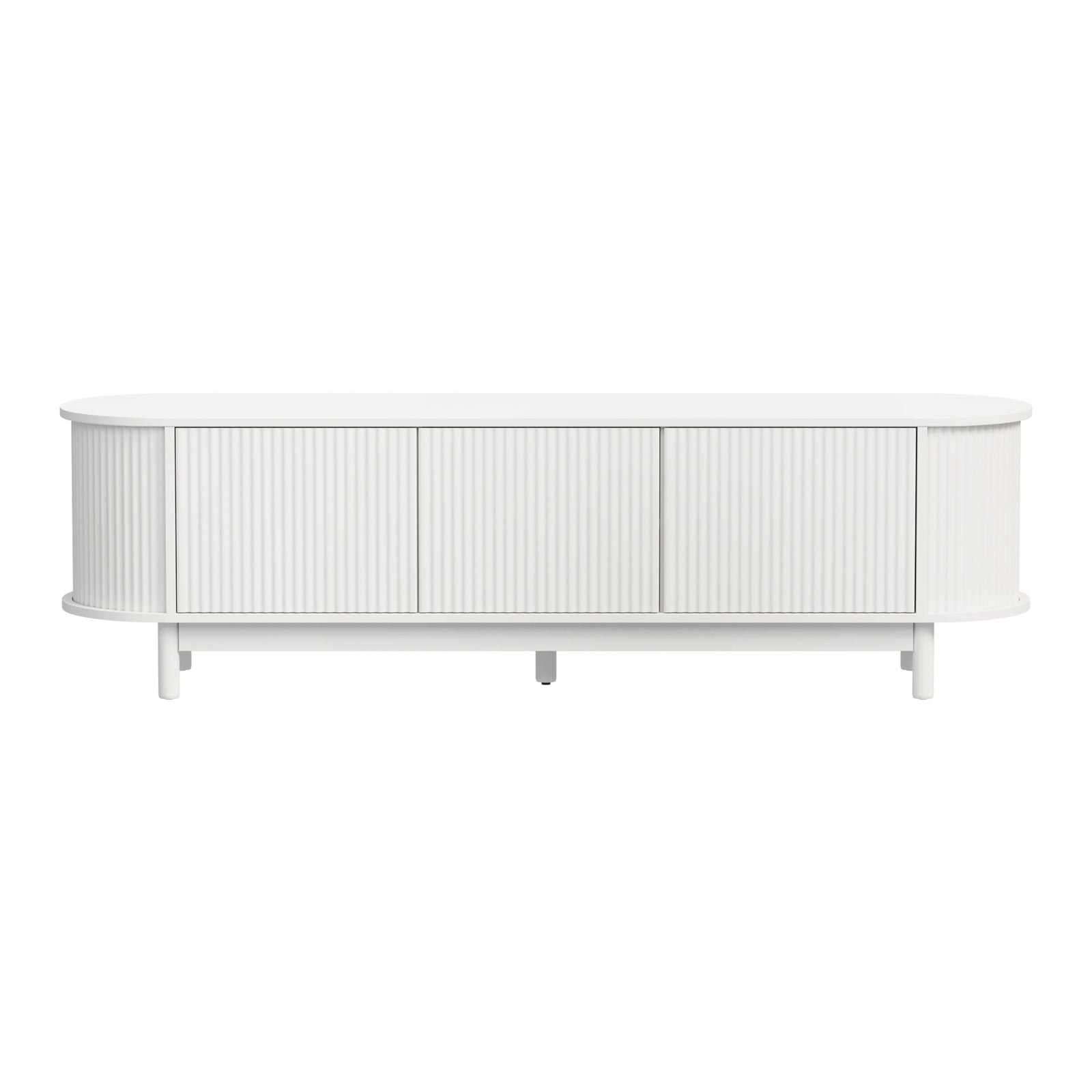 Oikiture TV Cabinet Entertainment Unit Stand 160cm Wooden Storage Shelf White
