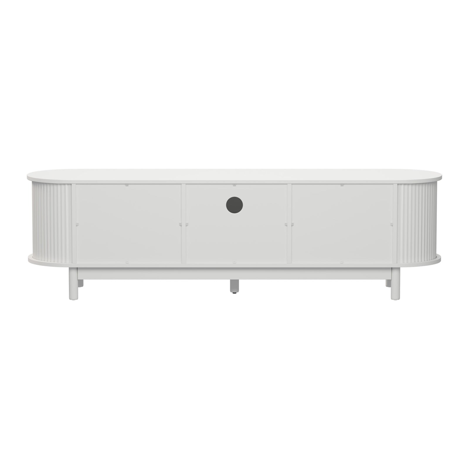 Oikiture TV Cabinet Entertainment Unit Stand 160cm Wooden Storage Shelf White