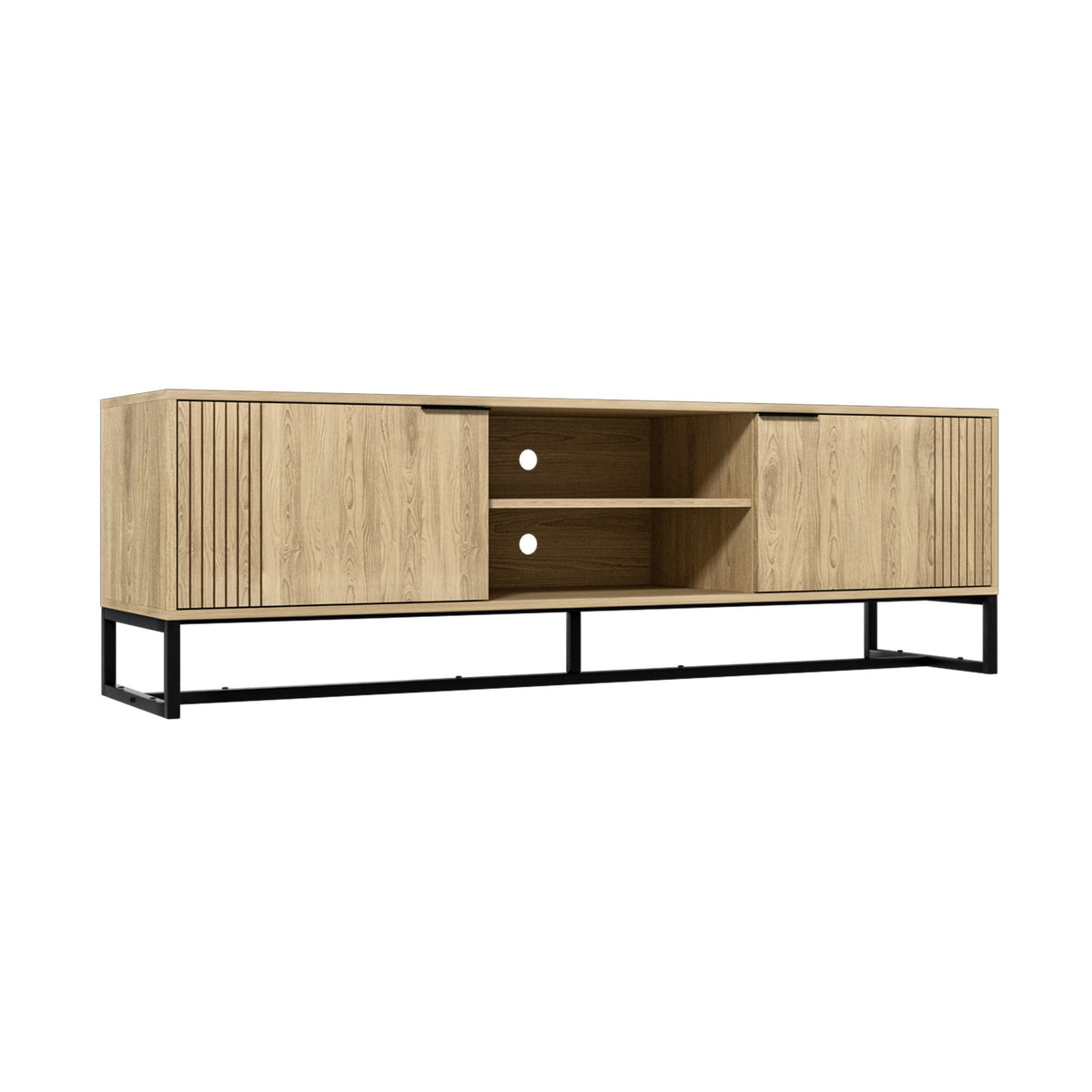 Oikiture TV Cabinet Entertainment Unit Stand Storage Drawer Shelf 160cm Oak - Sunyee