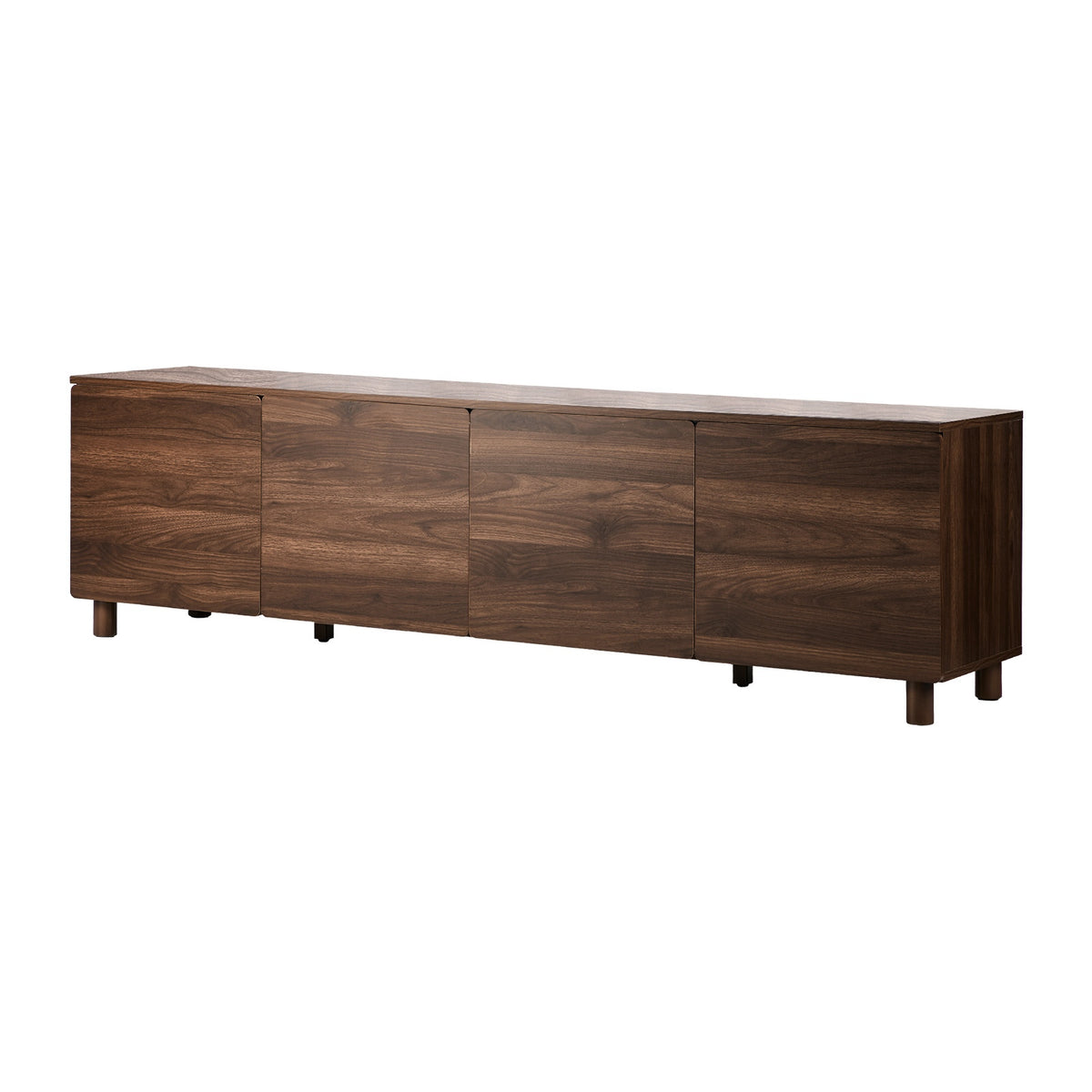 Oikiture 180cm TV Cabinet 4 Door Entertainment Unit Stand Storage Shelves Walnut