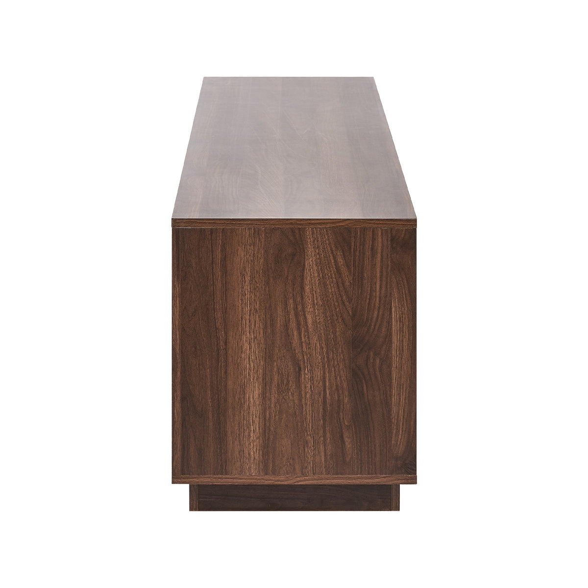 Oikiture TV Cabinet 180cm Entertainment Unit Stand Storage Shelves 4 Door Walnut