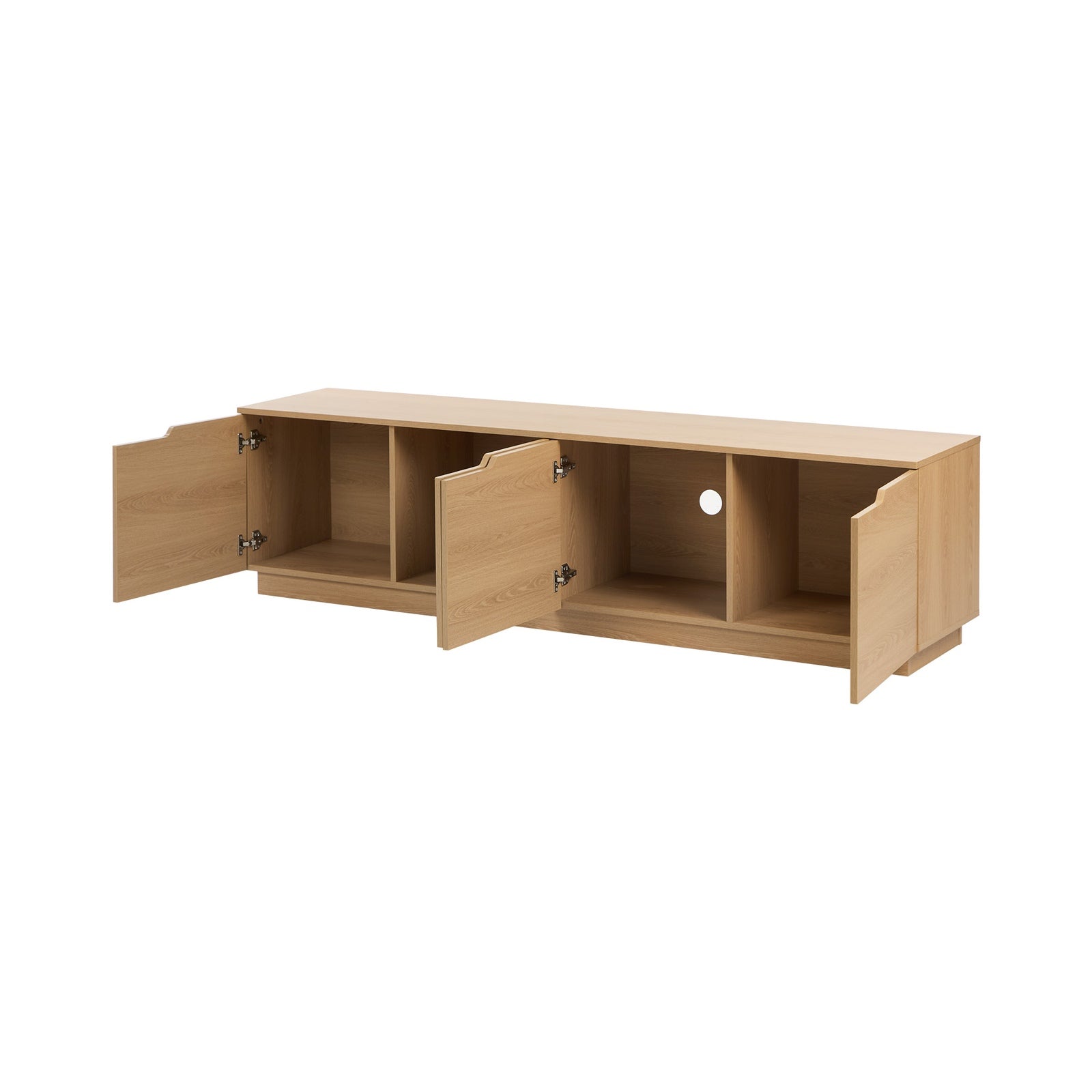Oikiture Entertainment Unit TV Cabinet Stand 180cm Wooden Storage Shelves