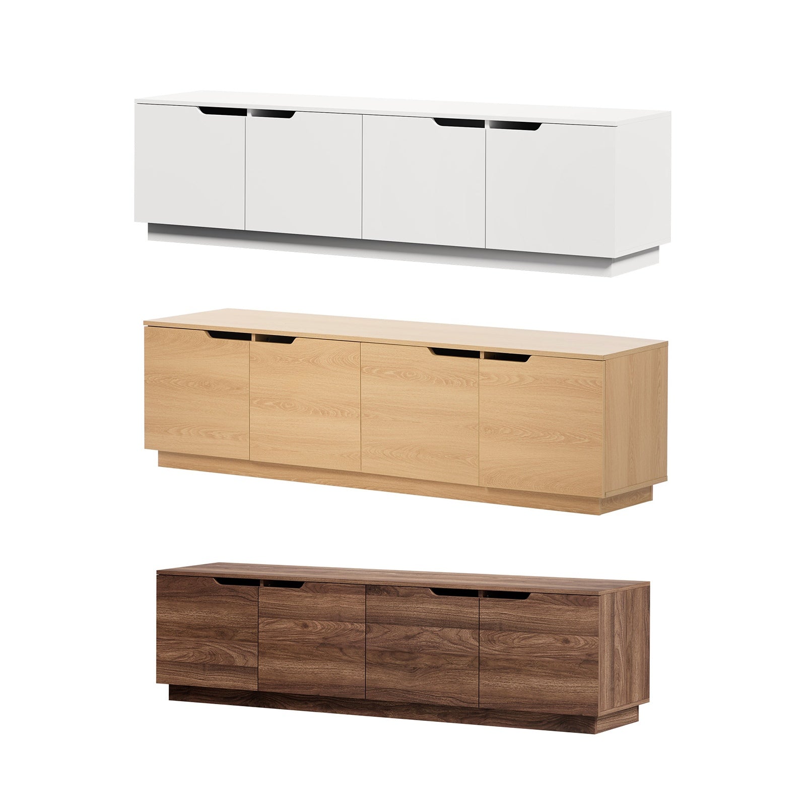Oikiture Entertainment Unit TV Cabinet Stand 180cm Wooden Storage Shelves