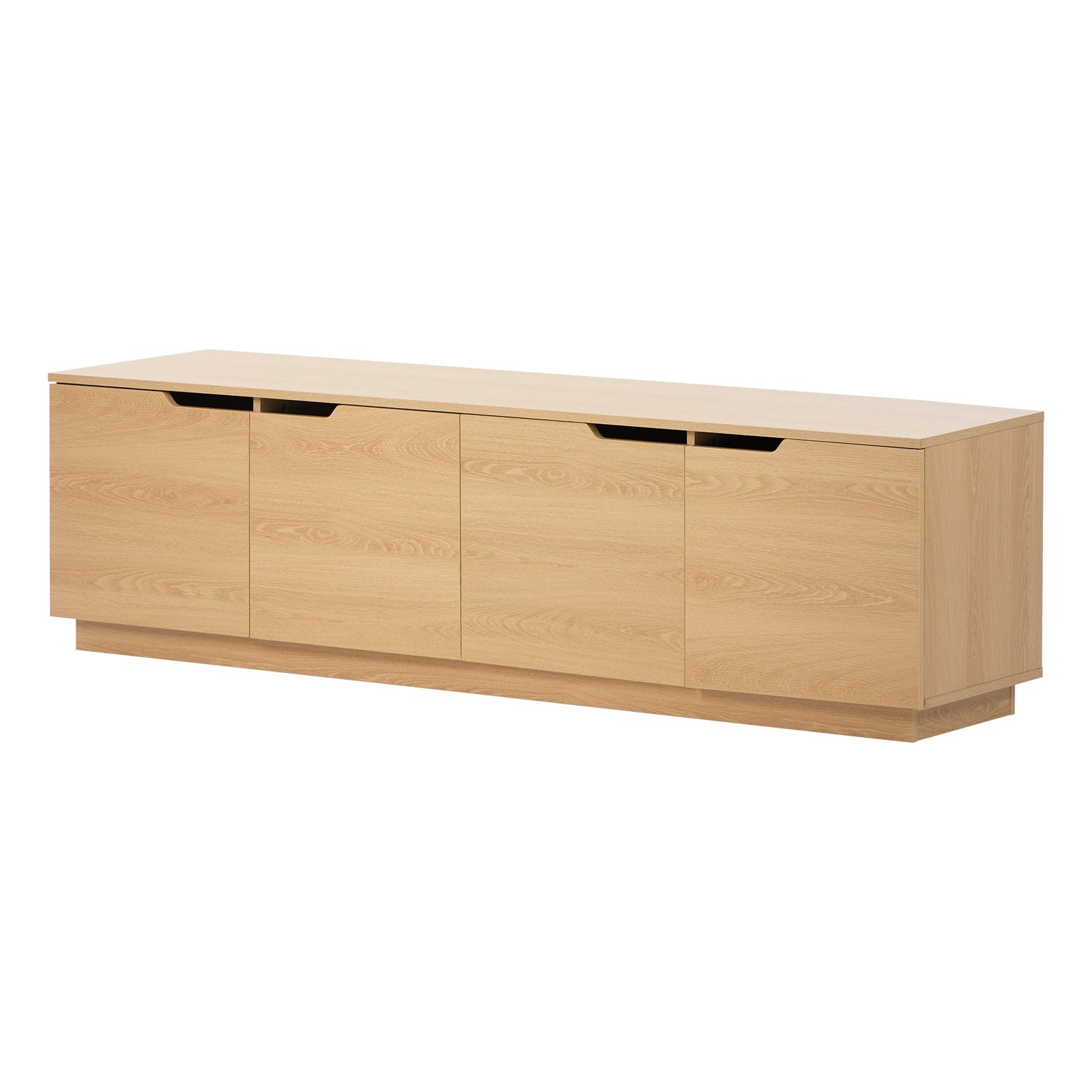Oikiture Entertainment Unit TV Cabinet Stand 180cm Wooden Storage Shelves