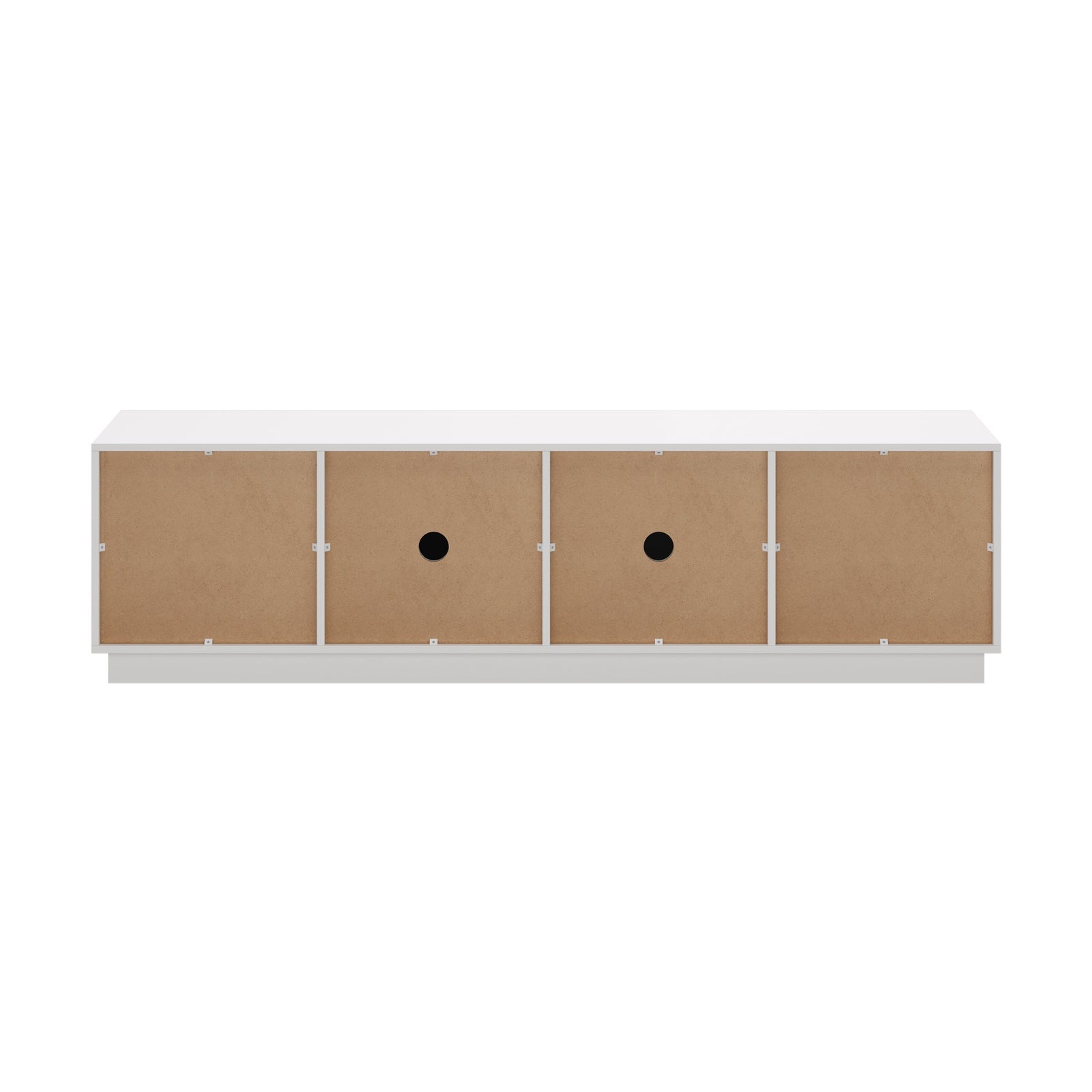 Oikiture TV Cabinet Entertainment Unit Stand Wooden Storage Shelf 180cm White