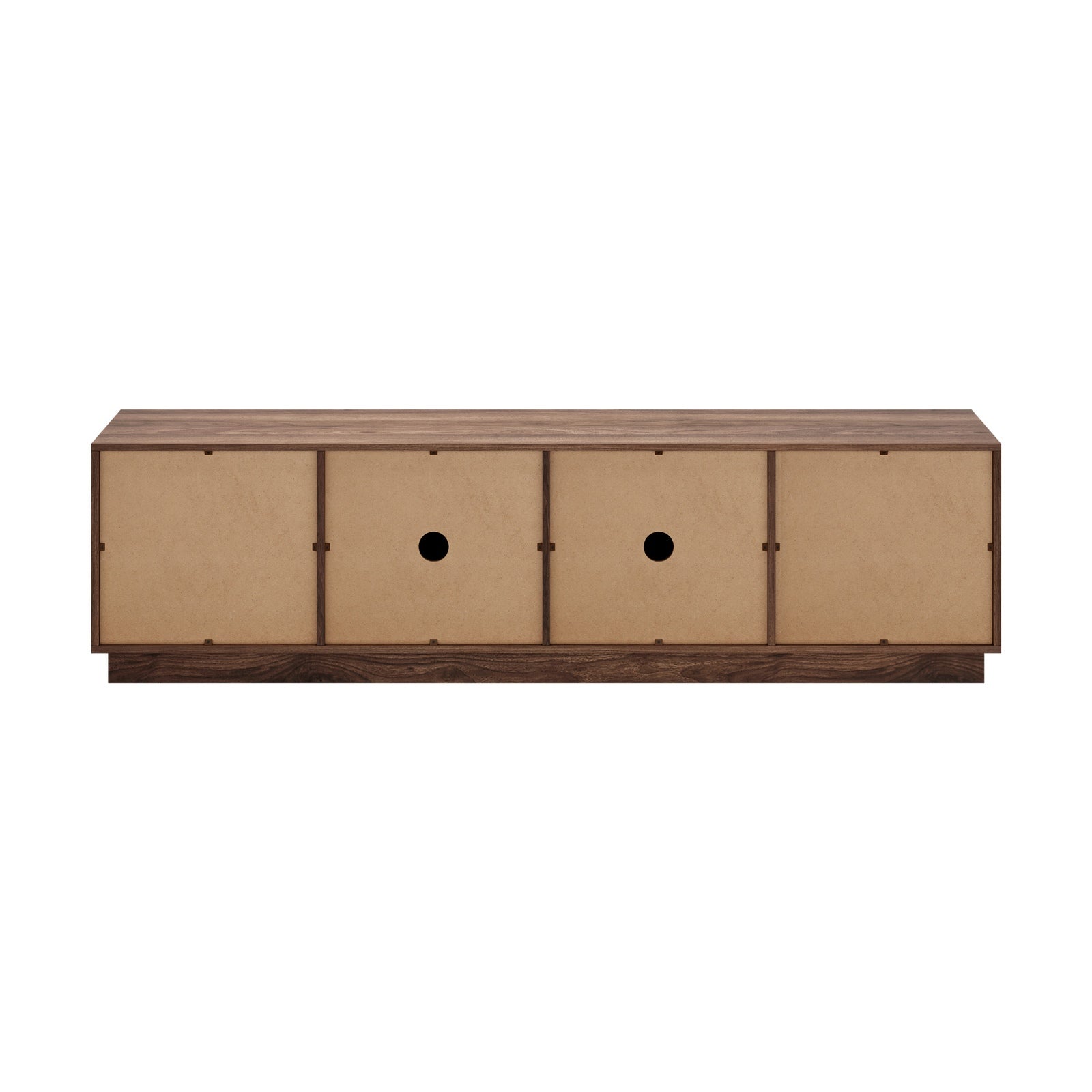 Oikiture TV Cabinet Entertainment Unit Stand Wooden Storage Shelf 180cm Walnut