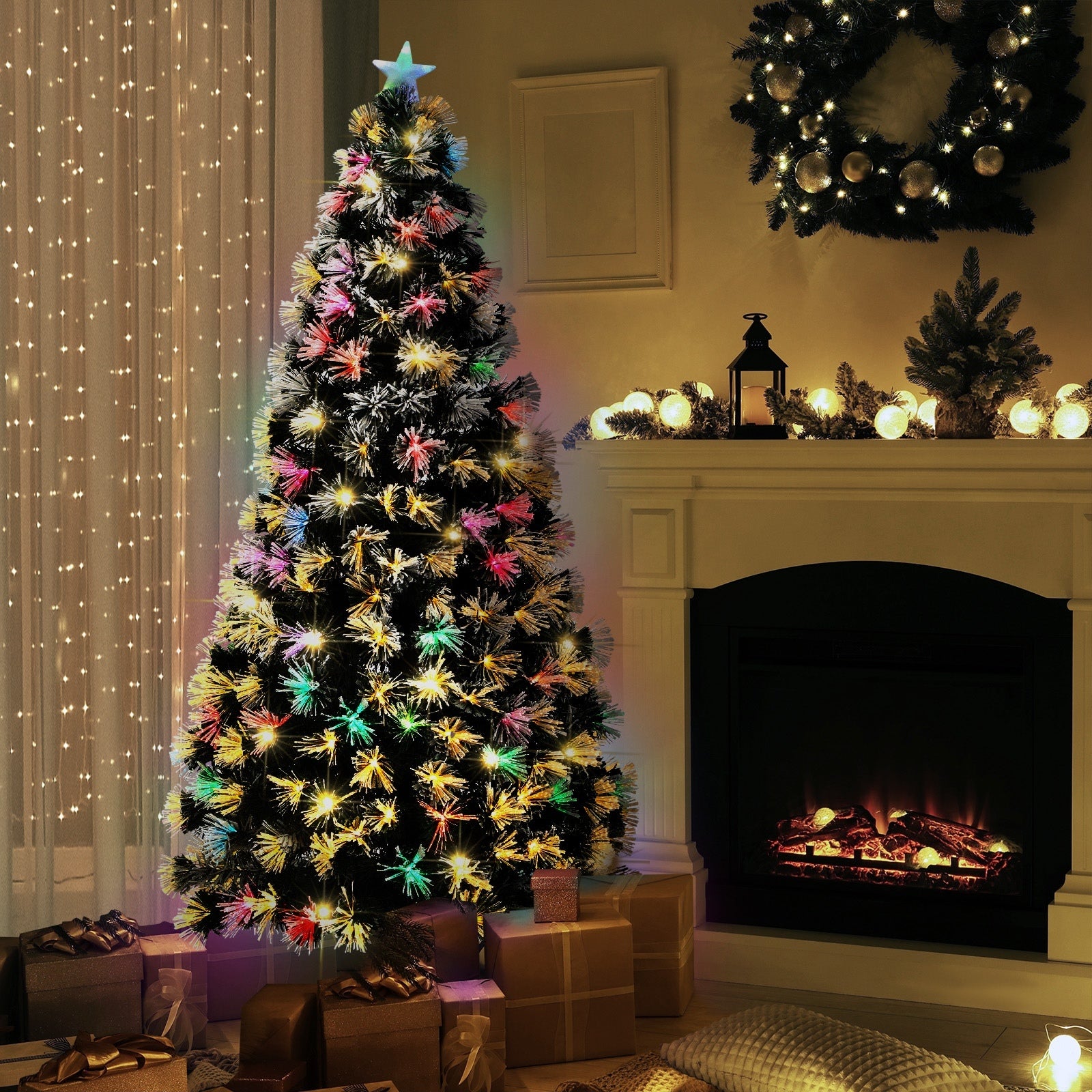 Tinseltown Christmas Tree 1.8M 6FT Xmas trees Fibre Optic Multi Colour LED Light - Sunyee