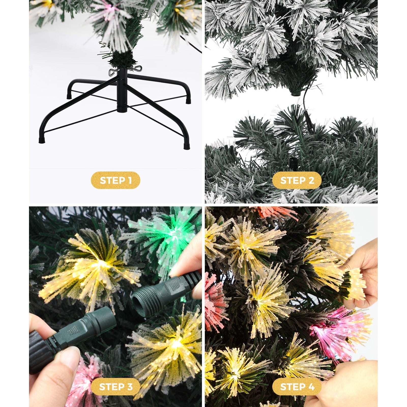 Tinseltown Christmas Tree 1.8M 6FT Xmas trees Fibre Optic Multi Colour LED Light - Sunyee