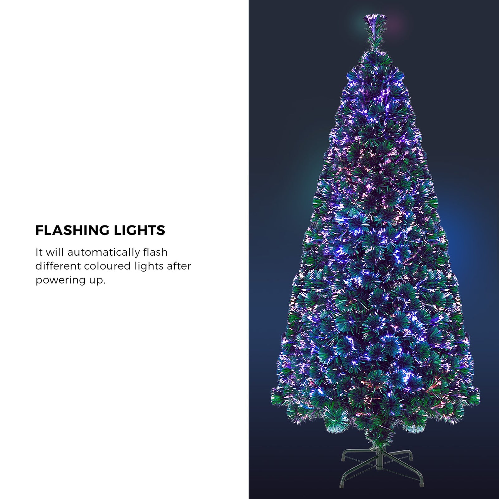 Tinseltown Christmas Tree Fibre Optic 6FT 1.8M Xmas Trees Multi-Colour Lights
