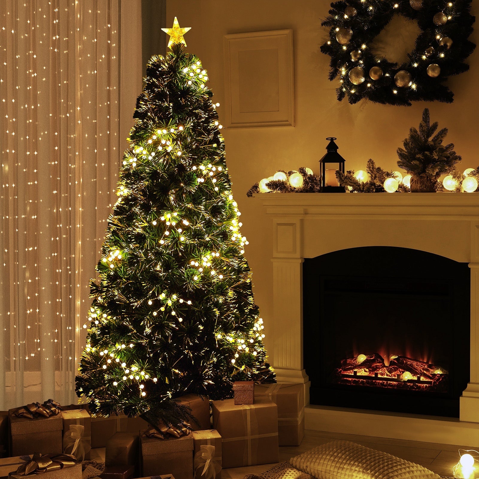 Tinseltown Christmas Tree 1.8M 6FT LED Xmas trees Optic Fibre Multi Colour - Sunyee