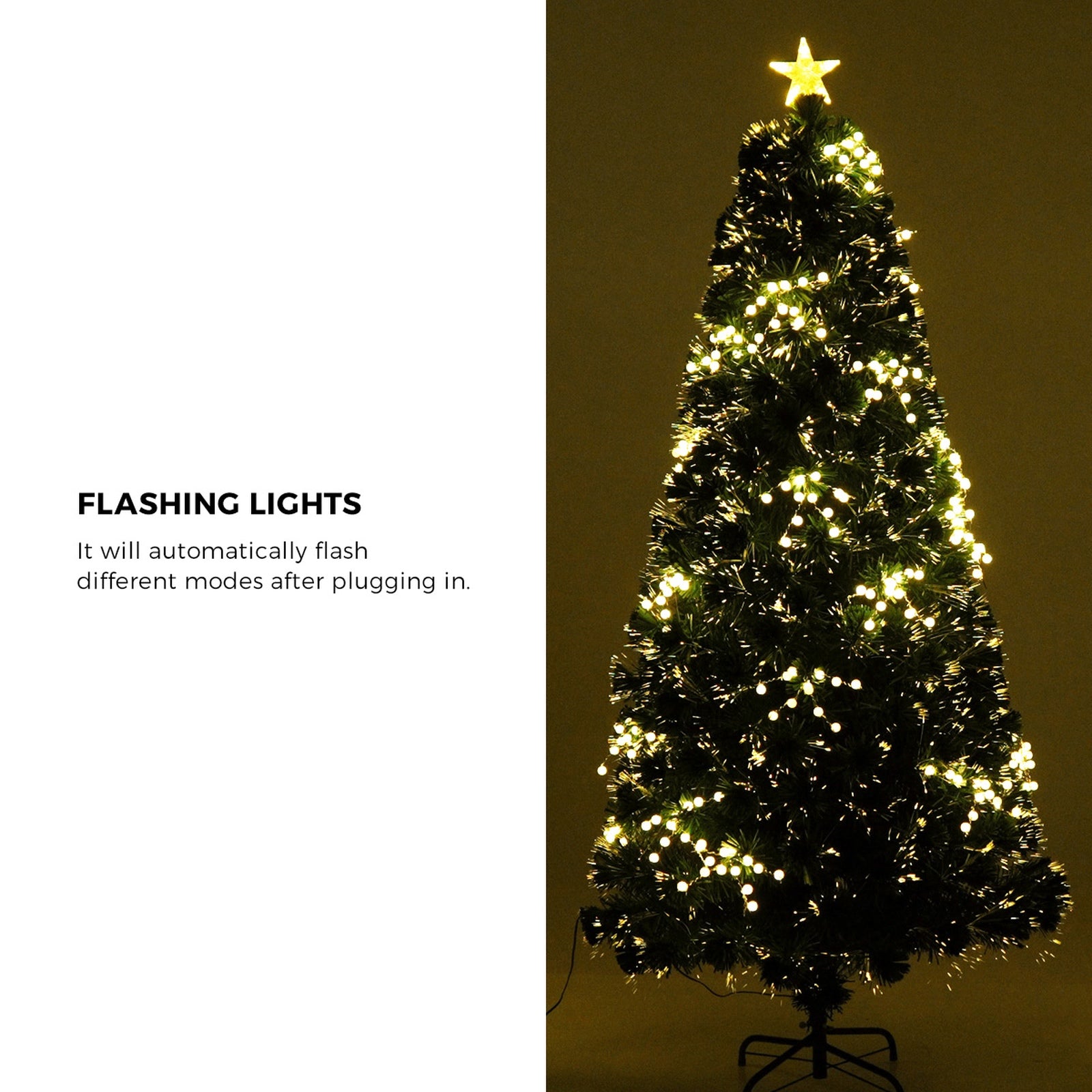 Tinseltown LED Christmas Tree 1.8M 6FT Fibre-optics Xmas Trees with Warm Lights - Sunyee