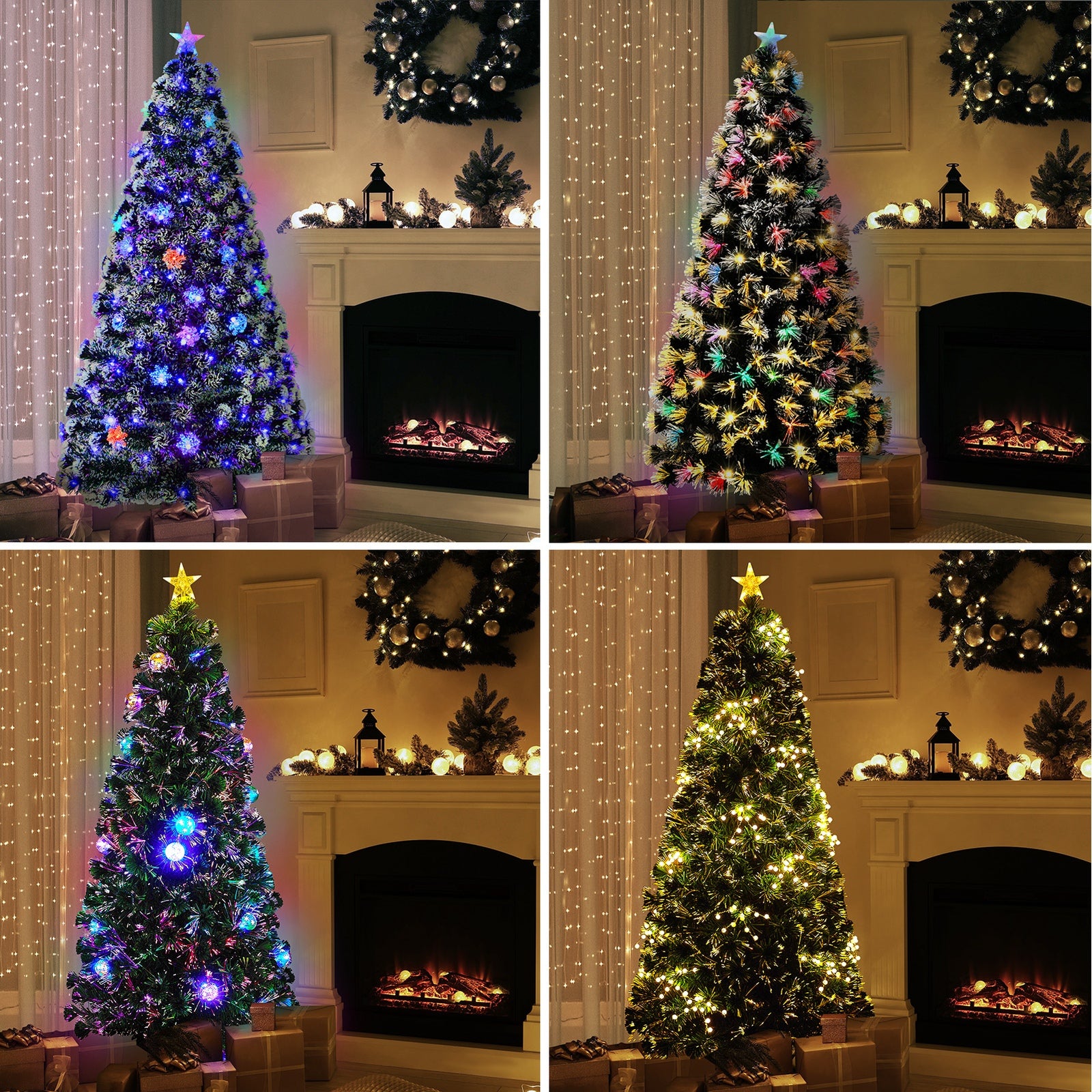 Tinseltown Christmas Tree 1.8M 6FT LED Xmas trees Optic Fibre Multi Colour - Sunyee