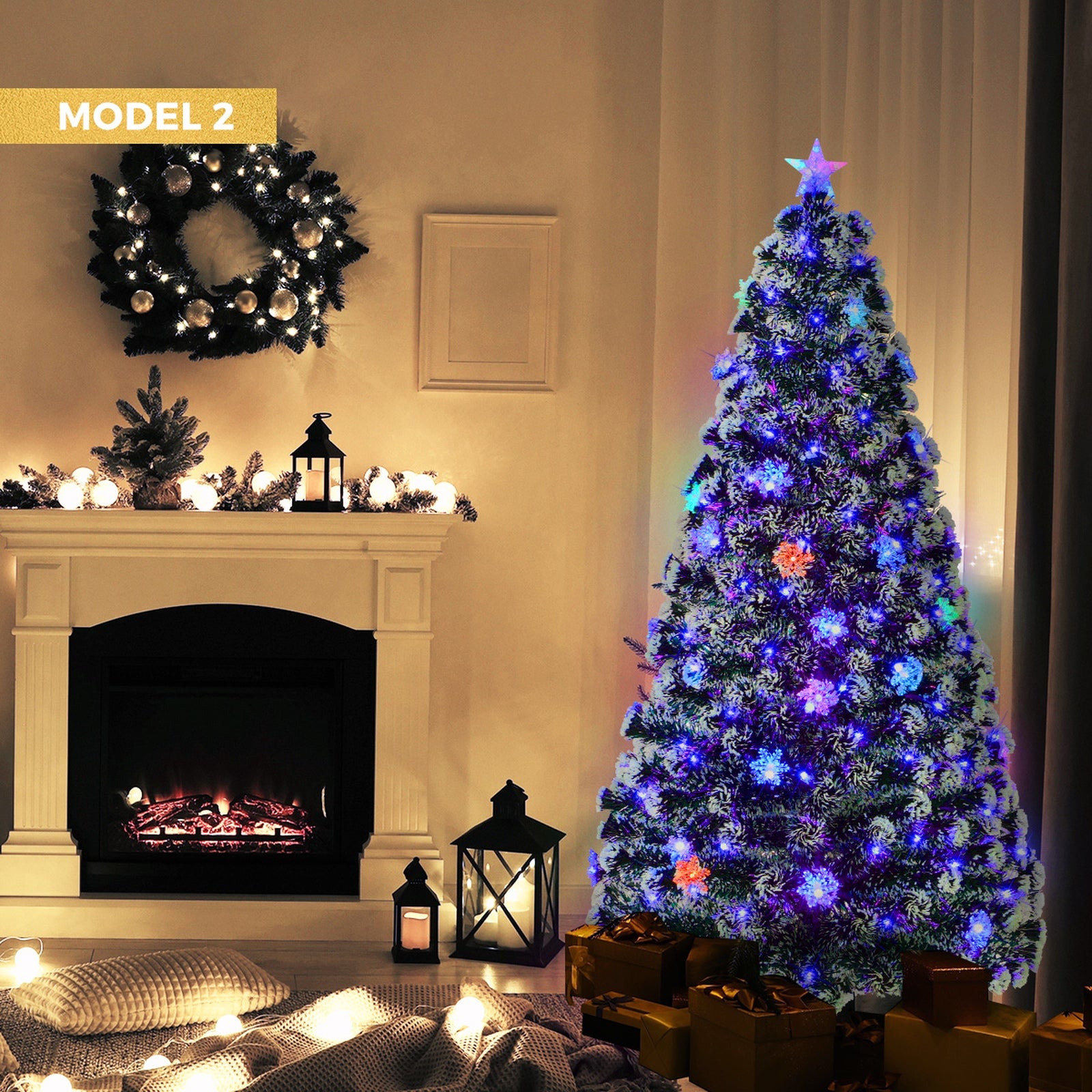 Tinseltown Christmas Tree 1.8M 6FT LED Xmas trees Optic Fibre Multi Colour - Sunyee