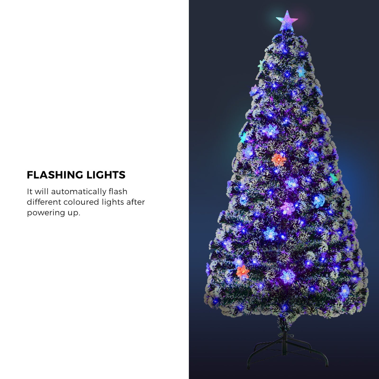 Tinseltown Christmas Tree 1.8M 6FT Snowflakes Xmas Decorations Green with LED lights - Sunyee