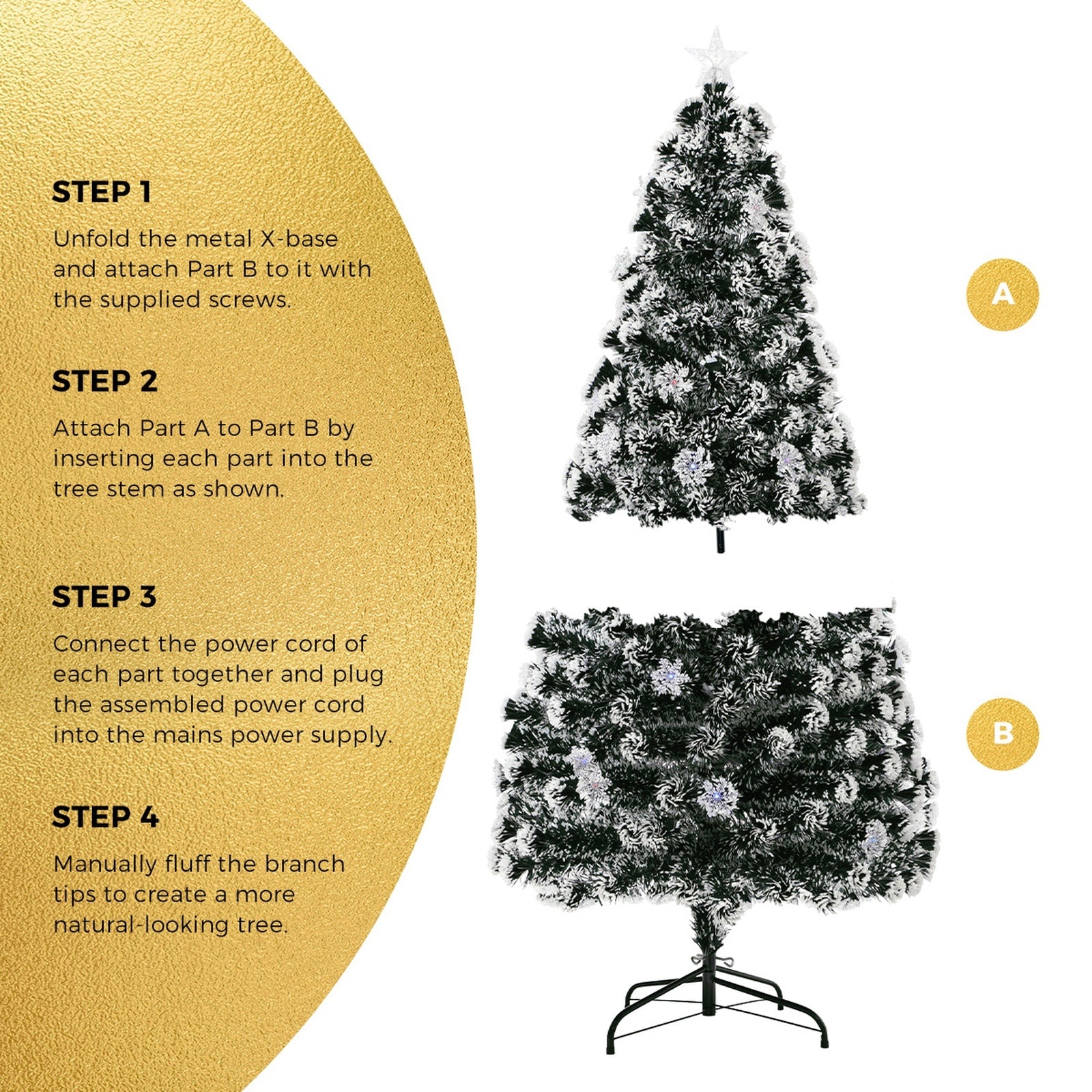 Tinseltown Christmas Tree 1.8M 6FT Snowflakes Xmas Decorations Green with LED lights - Sunyee