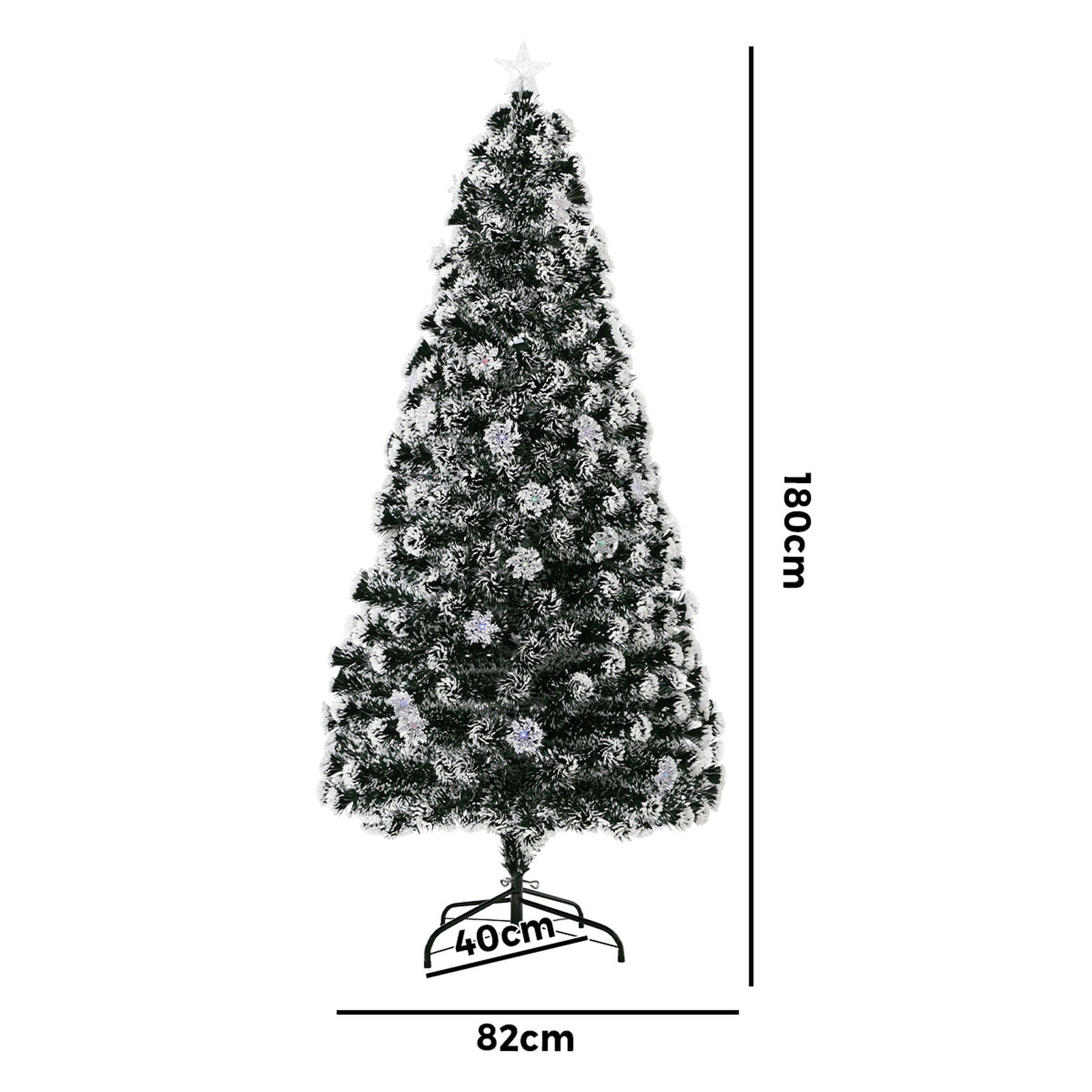 Tinseltown Christmas Tree 1.8M 6FT Snowflakes Xmas Decorations Green with LED lights - Sunyee