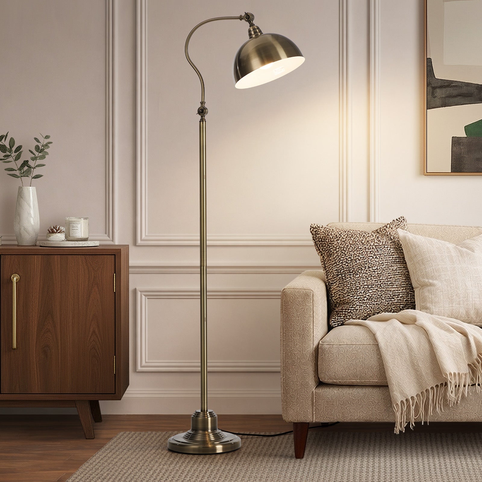 Oikiture Floor Lamps Standing Lamp Metal Frame Bronze-finish - Sunyee