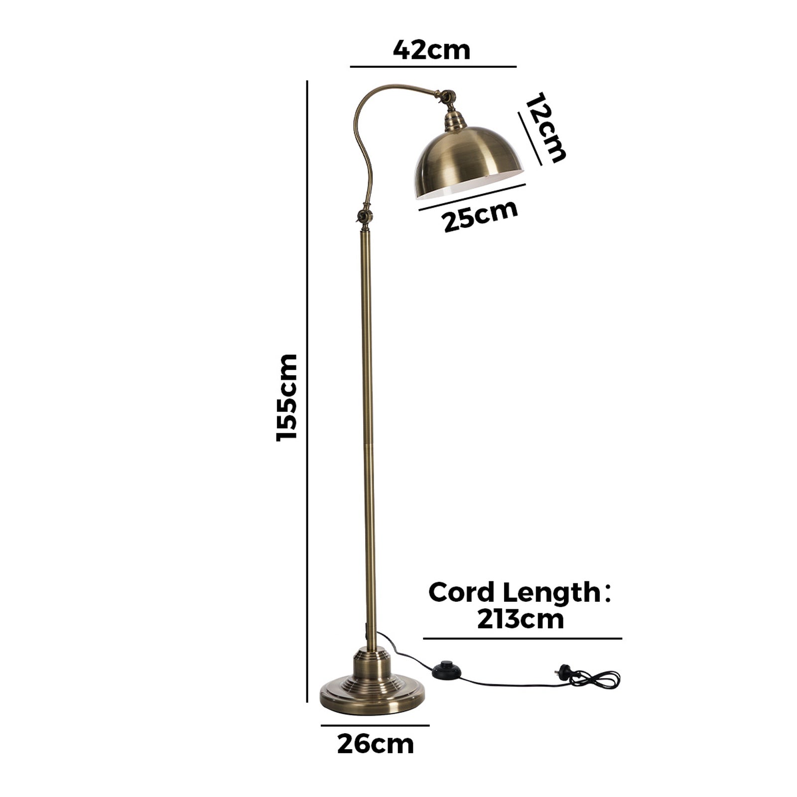 Oikiture Floor Lamps Standing Lamp Metal Frame Bronze-finish - Sunyee