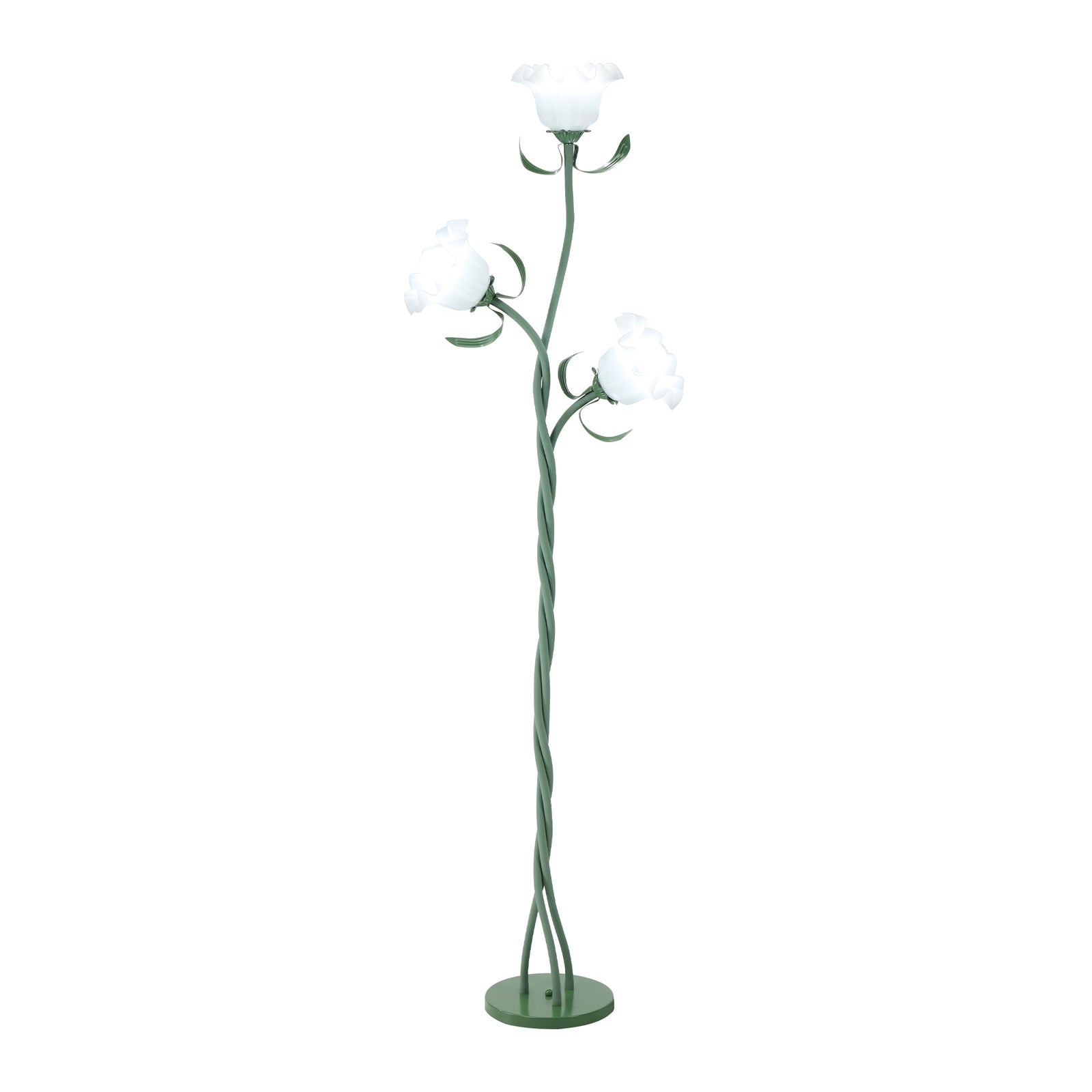 Oikiture 3-light Floor Lamps Freestanding Metal Lamp Acrylic Shade