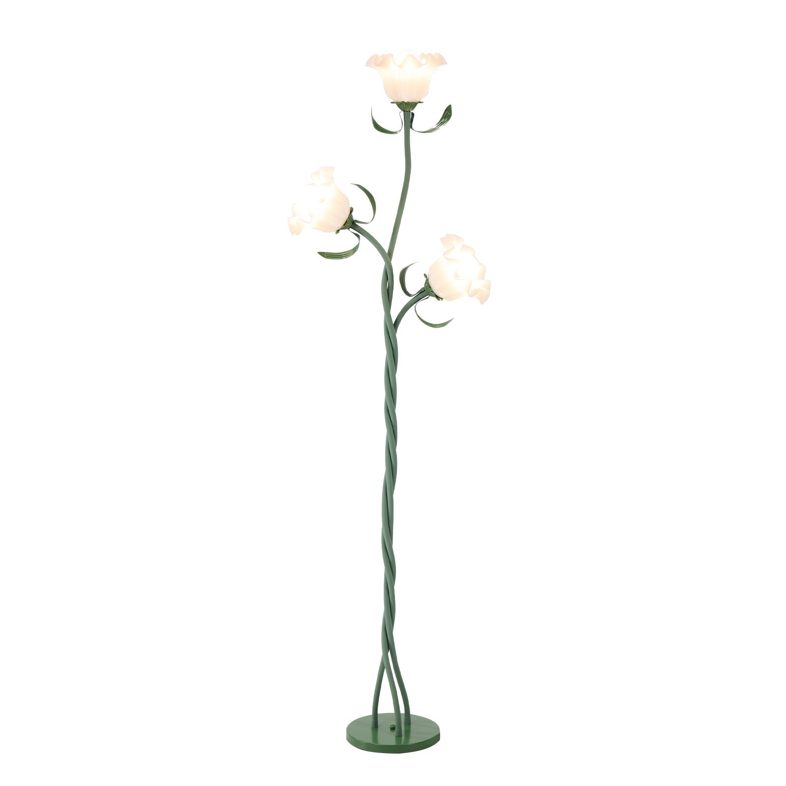 Oikiture 3-light Floor Lamps Freestanding Metal Lamp Acrylic Shade