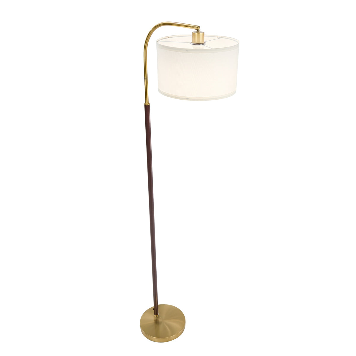Oikiture Floor Lamp Standing Lamp Metal Frame Plastic Shade Black&Gold