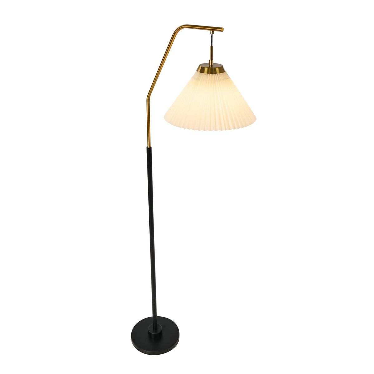 Oikiture Floor Lamp Standing Lamp Arc Metal Frame Plastic Shade Black&Gold