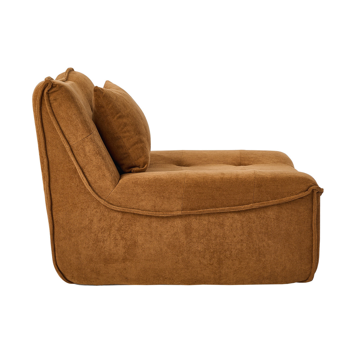 Oikiture Accent Chair Lazy Sofa Floor Couch Leisure Lounge Foam Pouffe Brown