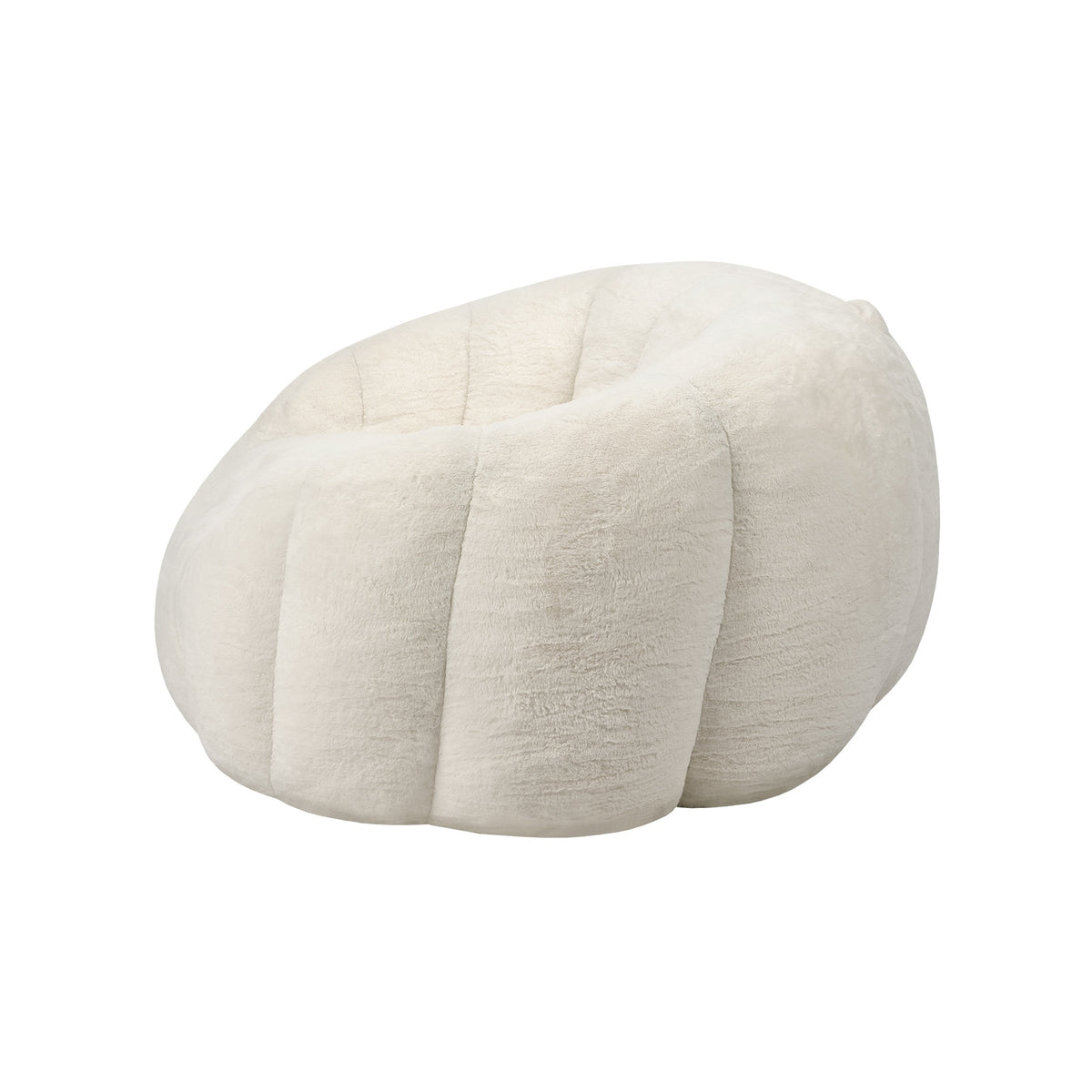 Oikiture Bean Bag Chair Floor Lounge Lazy Sofa Faux Rabbit Fleece Beige - Sunyee