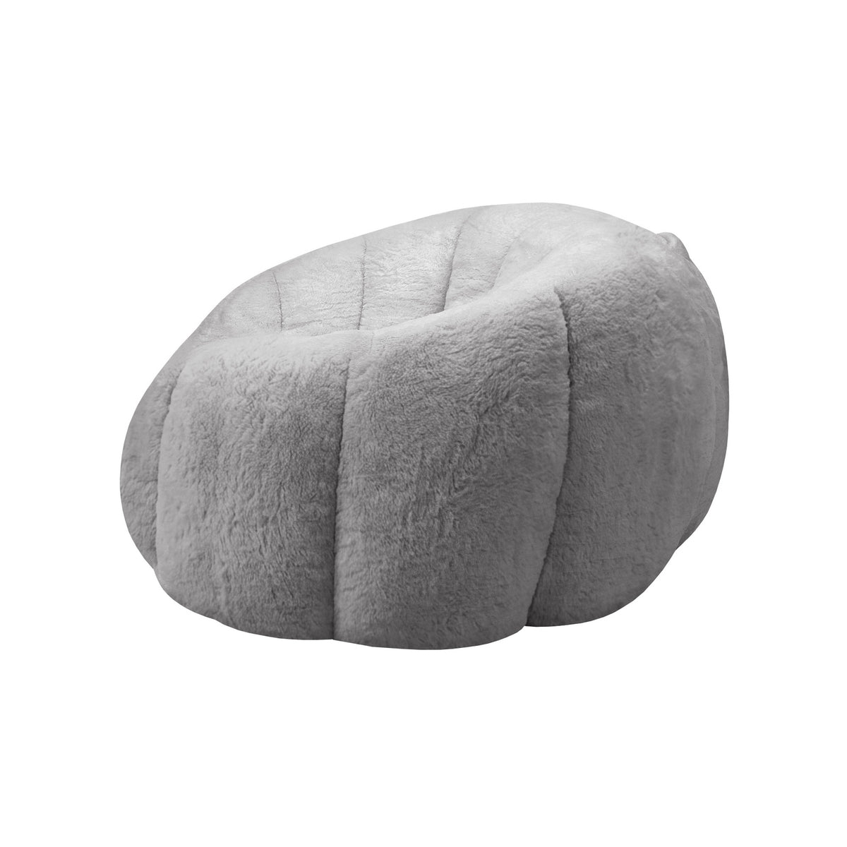 Oikiture Bean Bag Chair Floor Lounge Lazy Sofa Faux Rabbit Fleece Grey - Sunyee