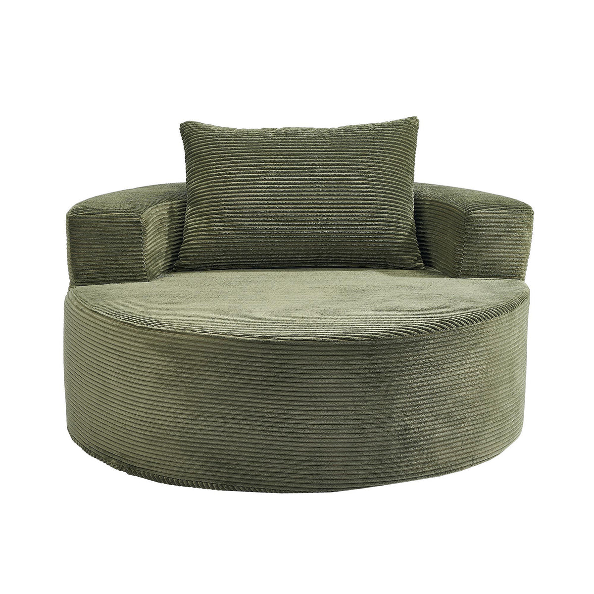 Oikiture Floor Chair Lounge Couch Lazy Sofa Corduroy Chaise Green