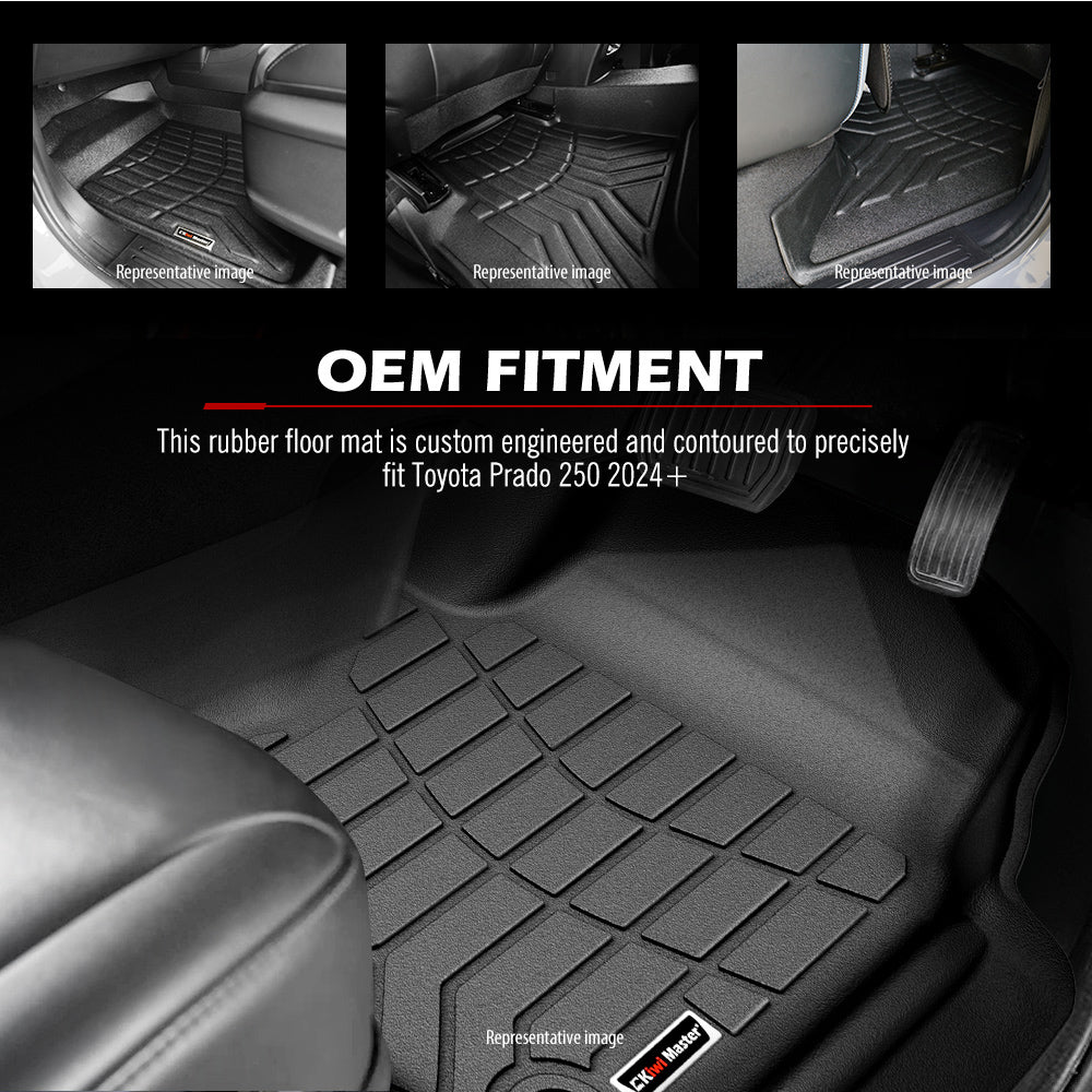 Kiwi Master 3D TPE Car Floor Mats Liner Fit Toyota Prado 250 2024+ - Sunyee