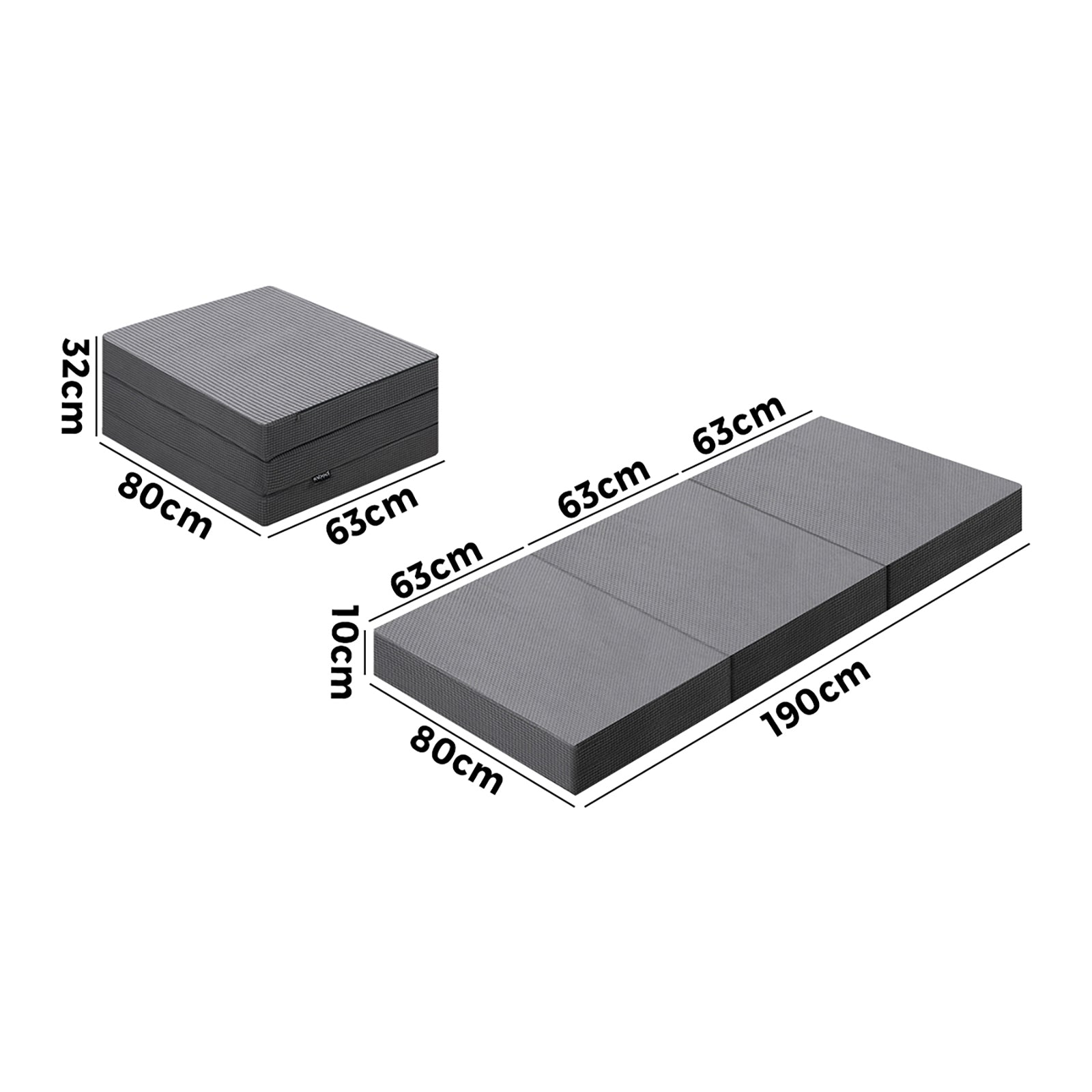 Bedra Folding Foam Mattress Single Sofa Bed Trifold Sleeping Camping Cushion Mat - Sunyee