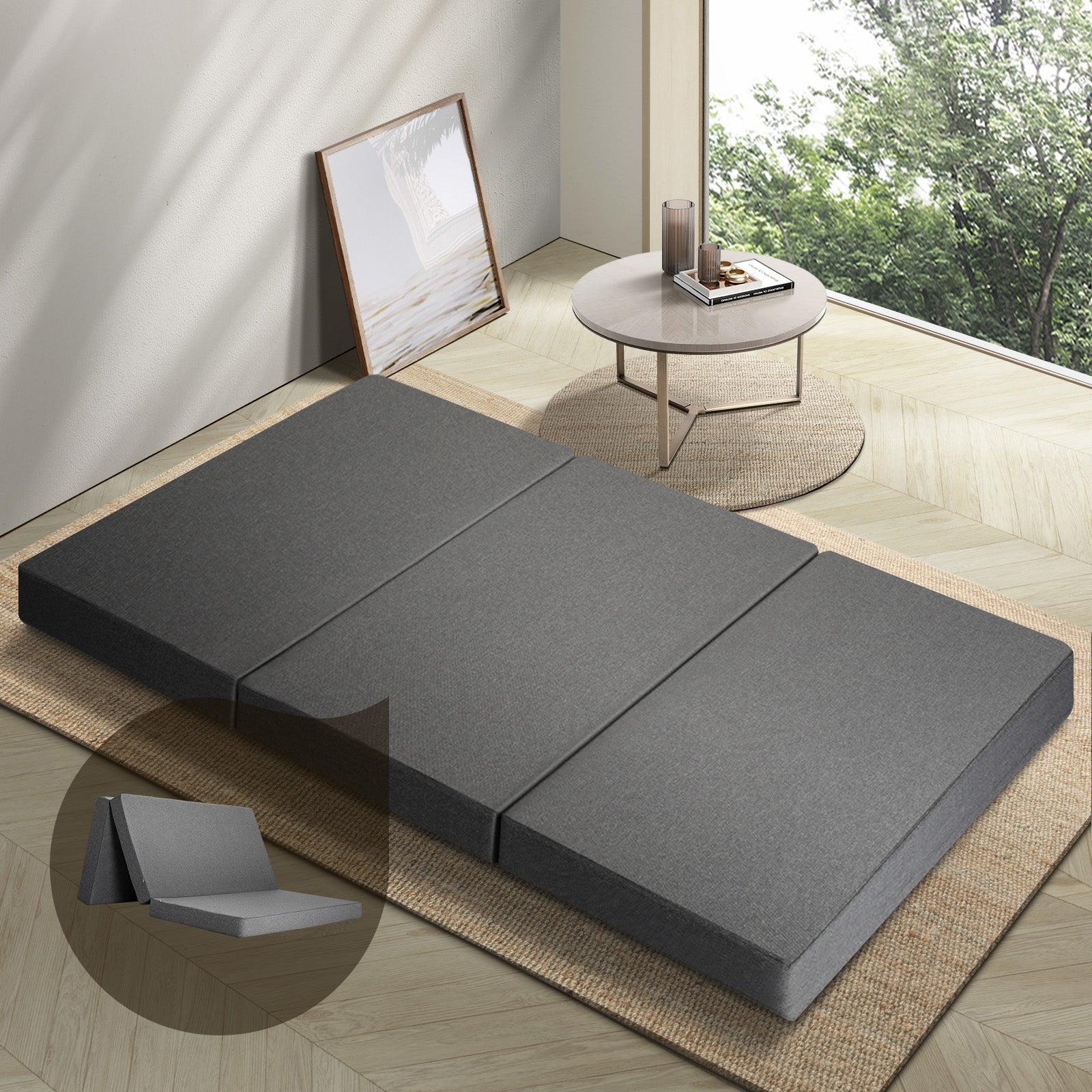 Bedra Folding Mattress Foldable Bed 3 4 Fold Sleeping Floor Mat Camping Cushion - Sunyee